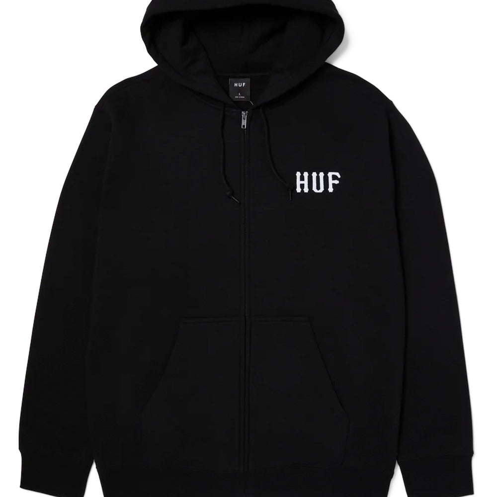 Pukas Surf Shop Man Sweat HUF Set Classic Logo Full Zip Black