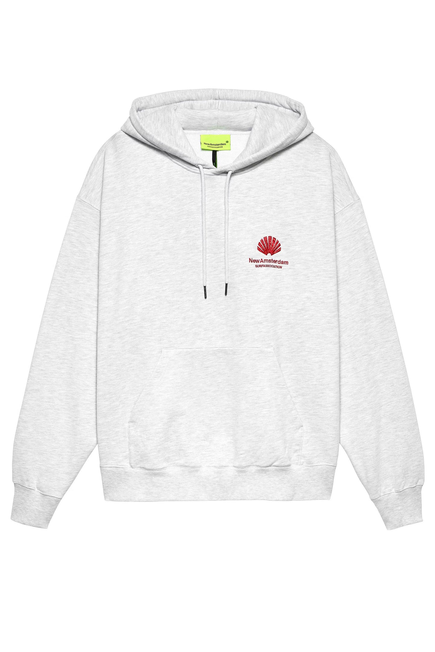 NEW AMSTERDAM SURF ASSOCIATION Logo Hoodie in Ash Poppy Red - Front View