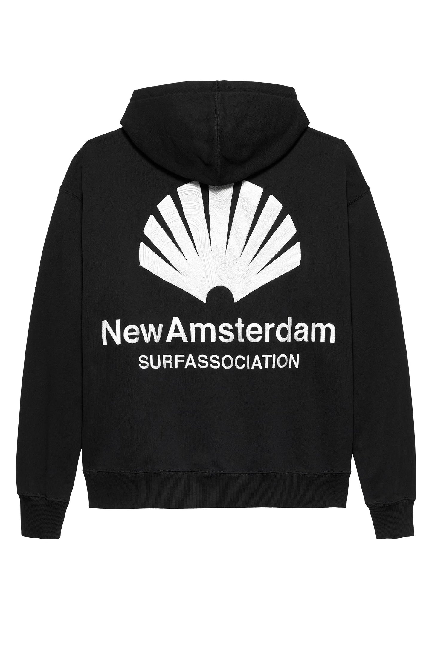 NEW AMSTERDAM SURF ASSOCIATION Logo Hoodie on a white background