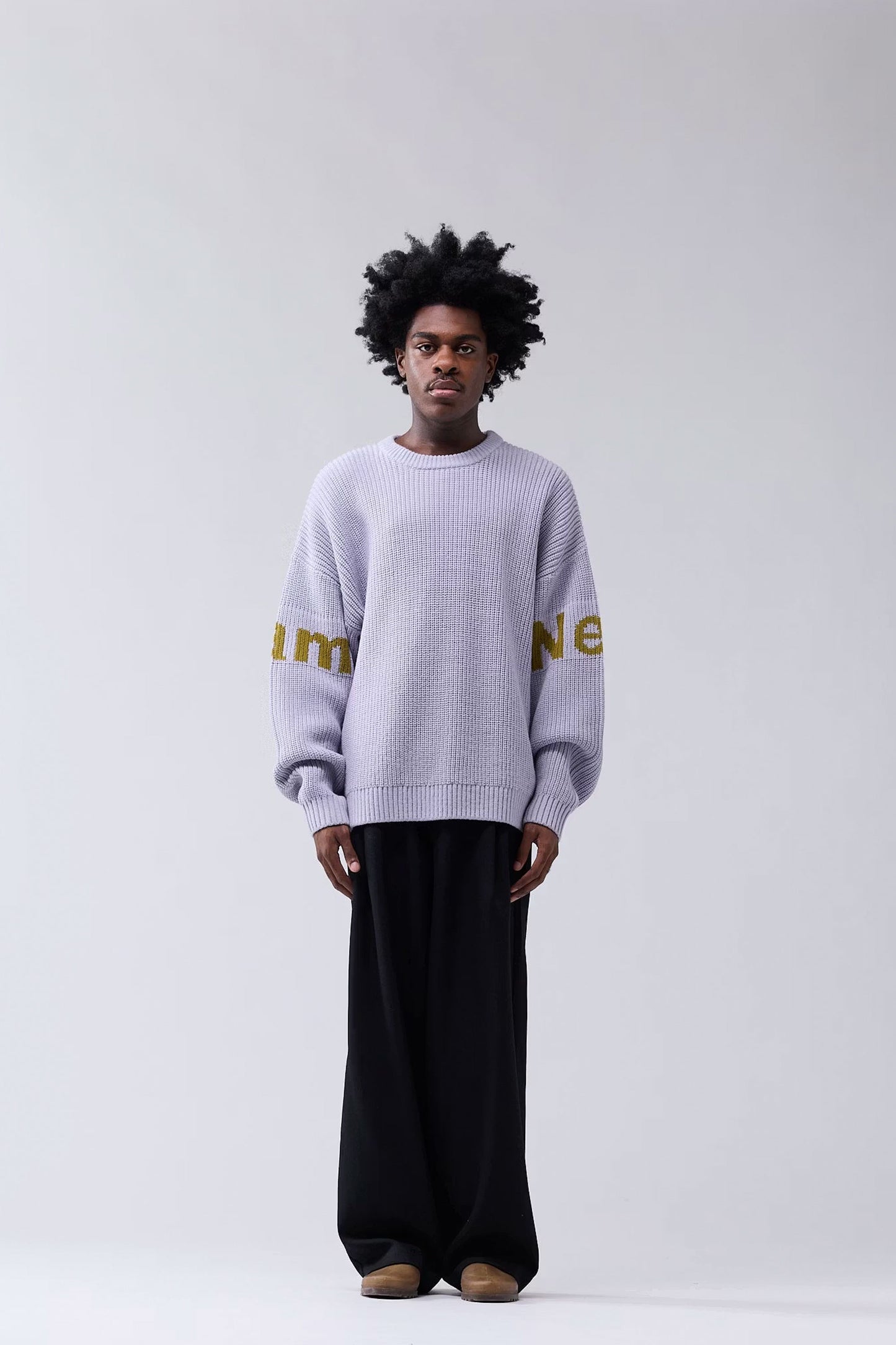 Pukas Surf Shop Man Sweat New Amsterdam Name Crew Knit Sea Fog