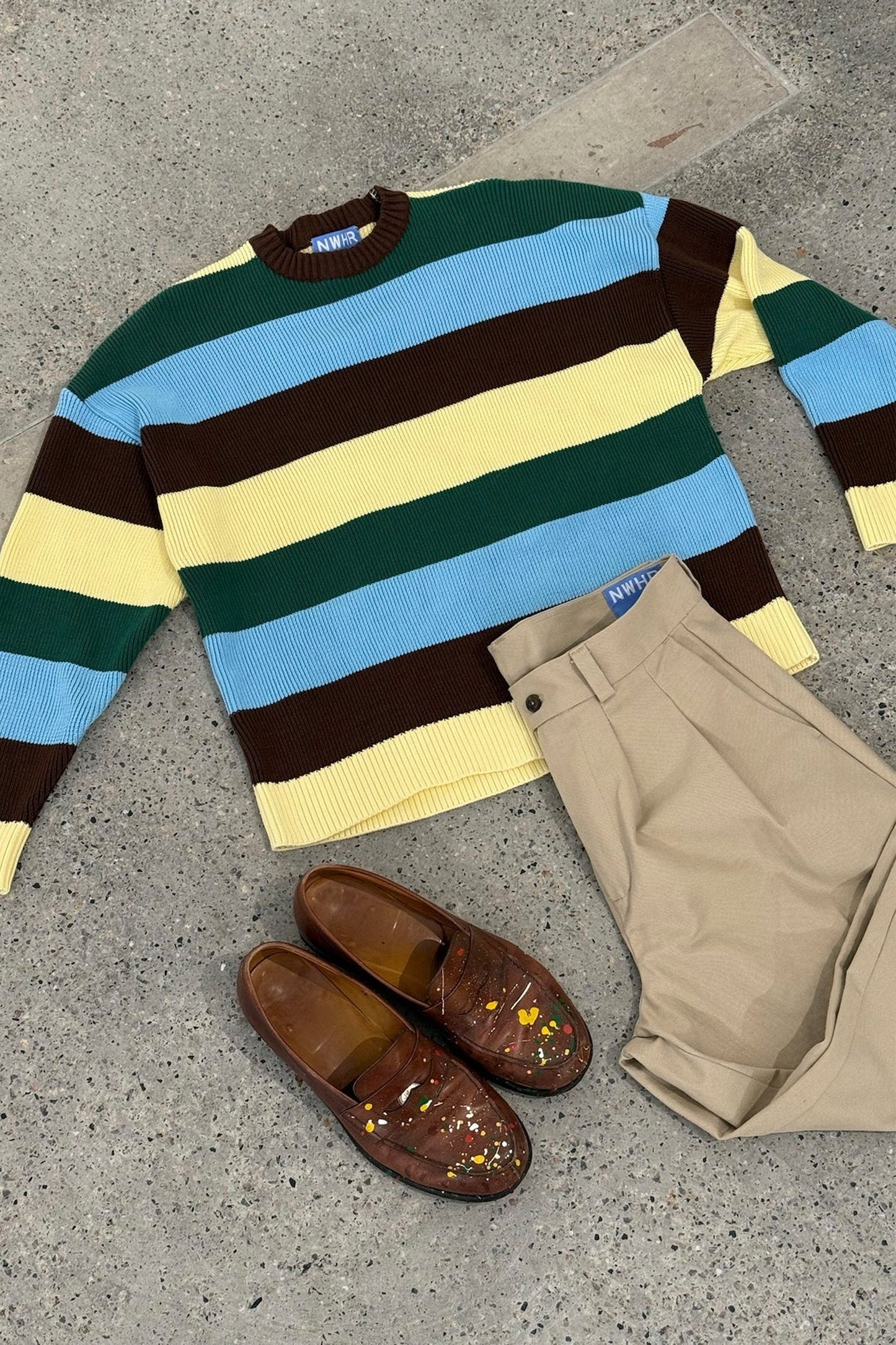 NOWHERE Our Spring Sweater in multi-color - boxy fit jersey