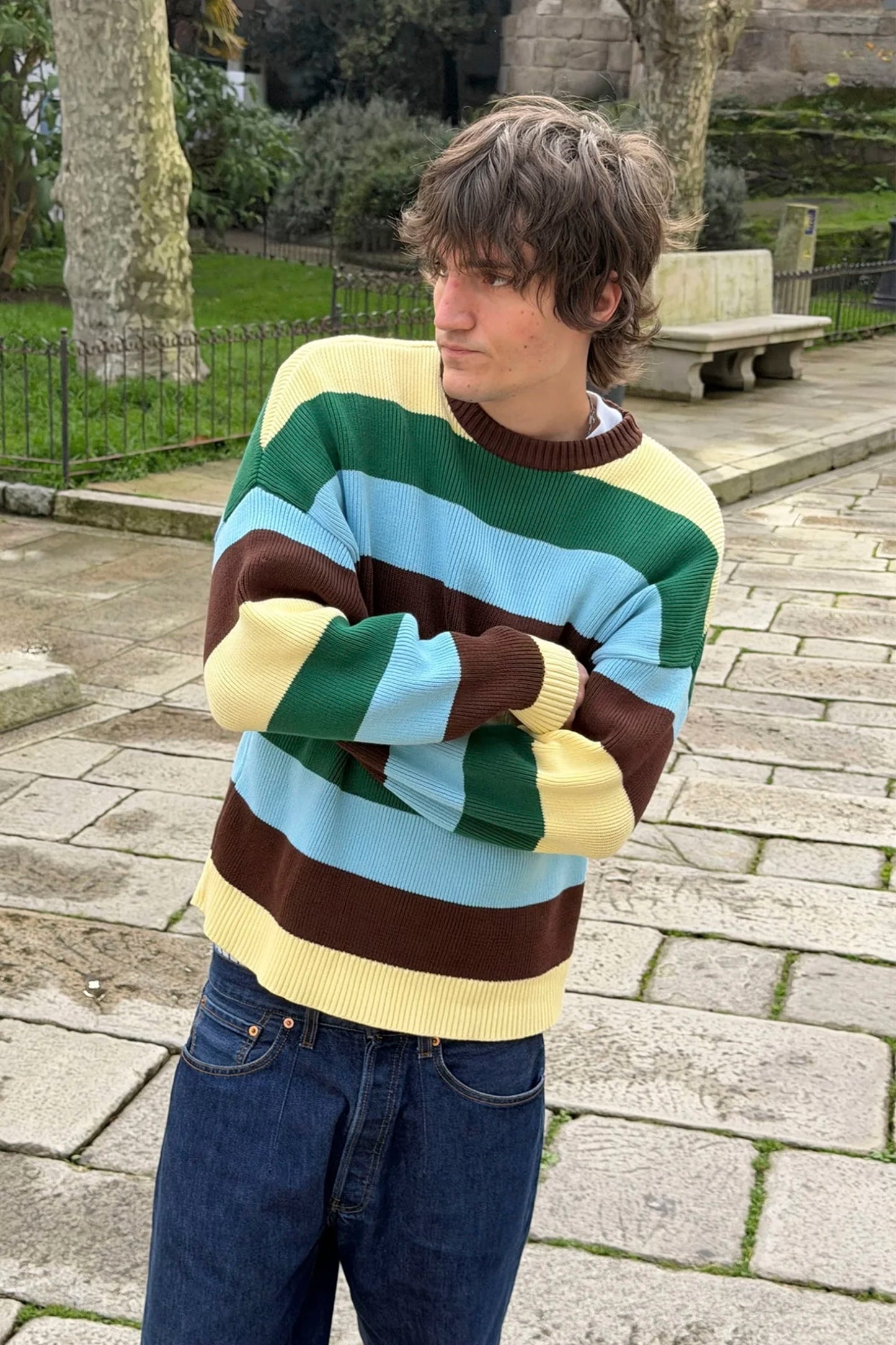 NOWHERE Our Spring Sweater in multi-color - front view