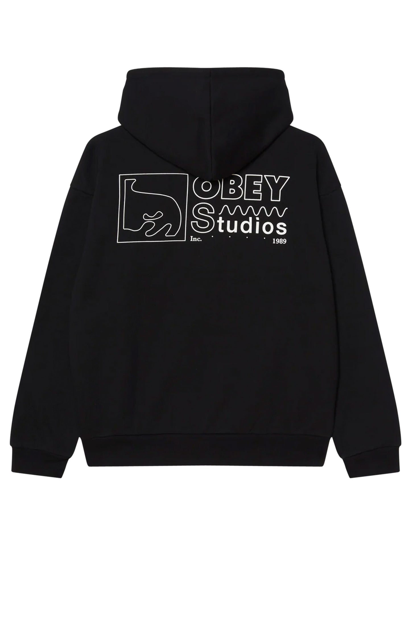 Black hoodie with 'Obey Studios' logo on the back Pukas Surf Shop