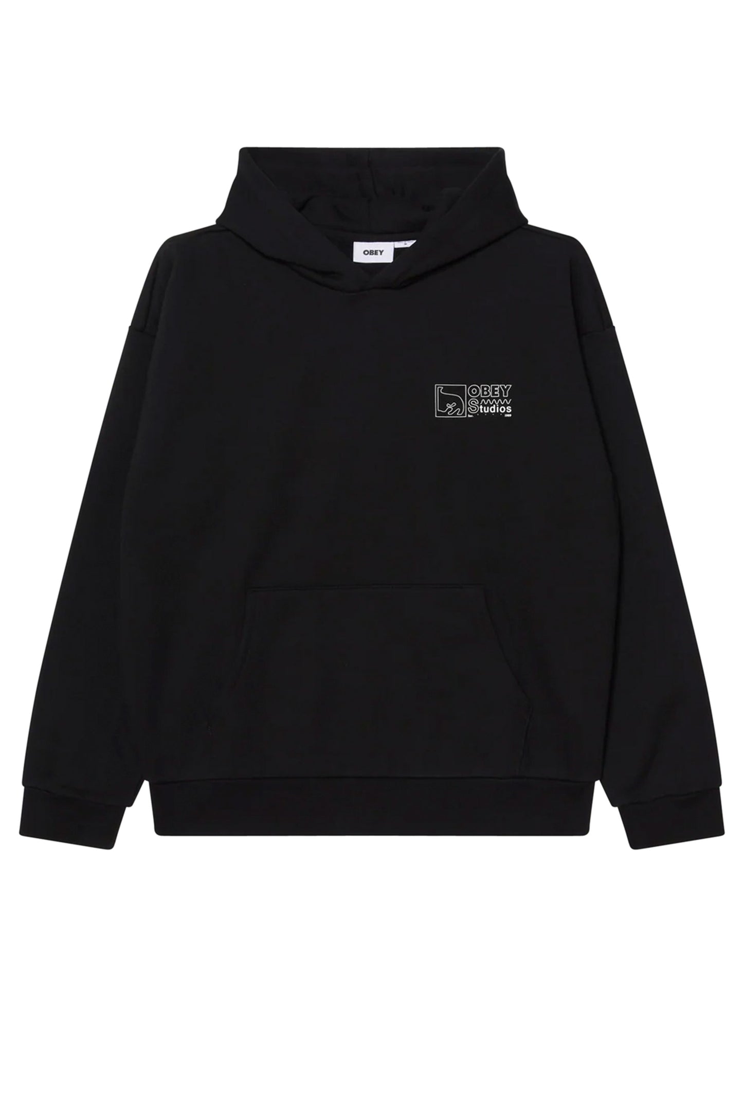 Black hoodie with a small OBEY logo on the chest Pukas Surf Shop