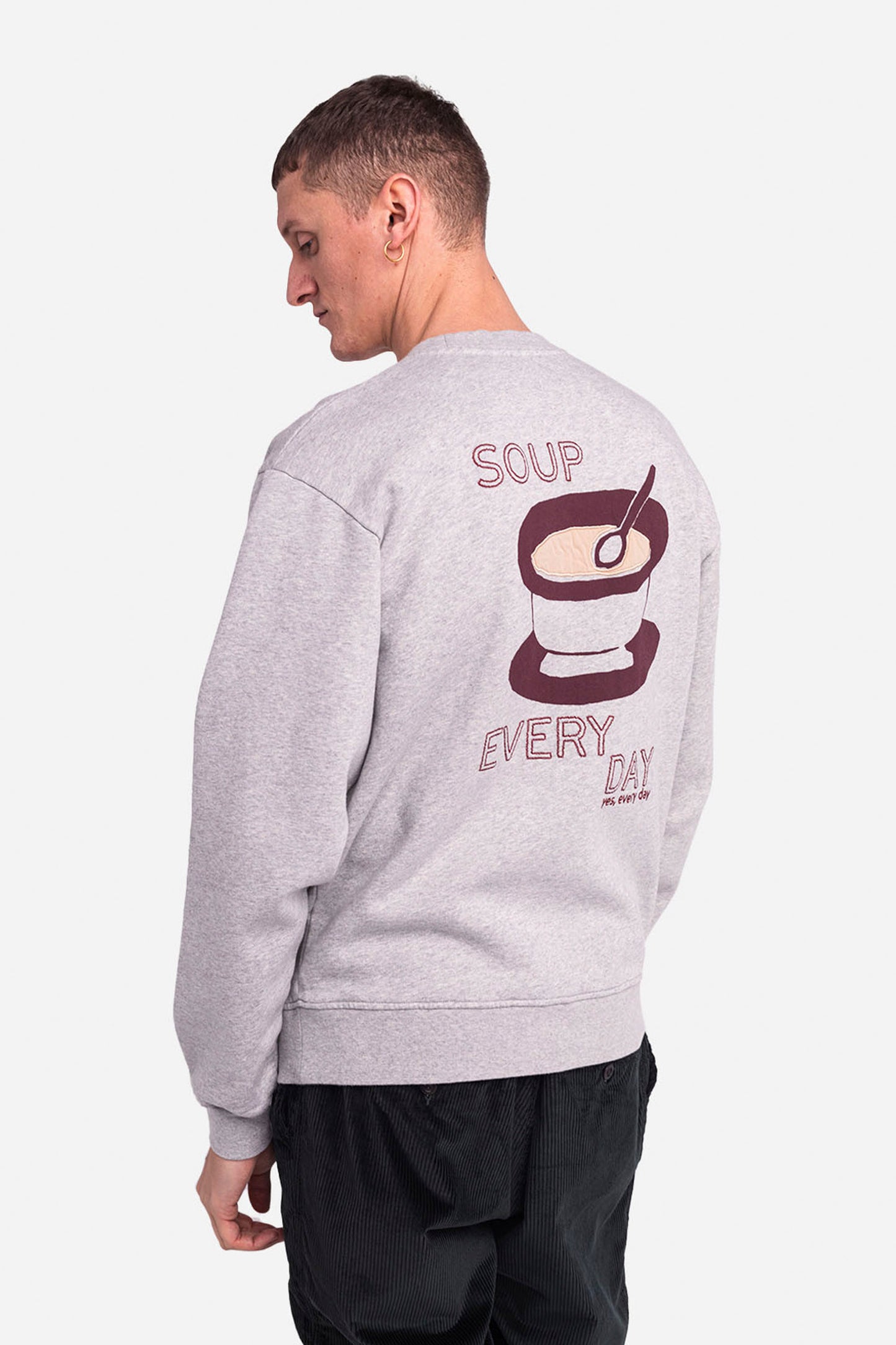 Pukas Surf Shop mottled grey textured sweatshirt relaxed fit cozy style