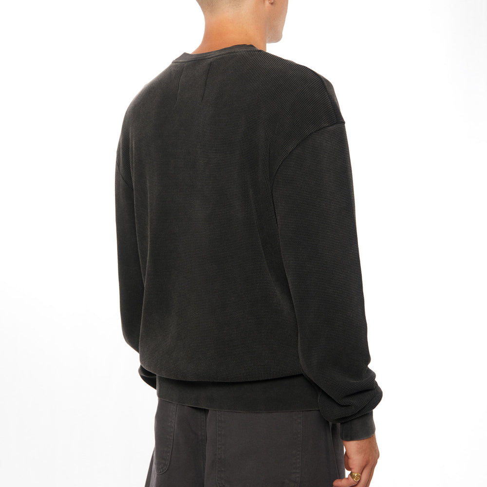 Pukas Surf Shop Man Sweat Pukas Clothing Waffle Crew Black