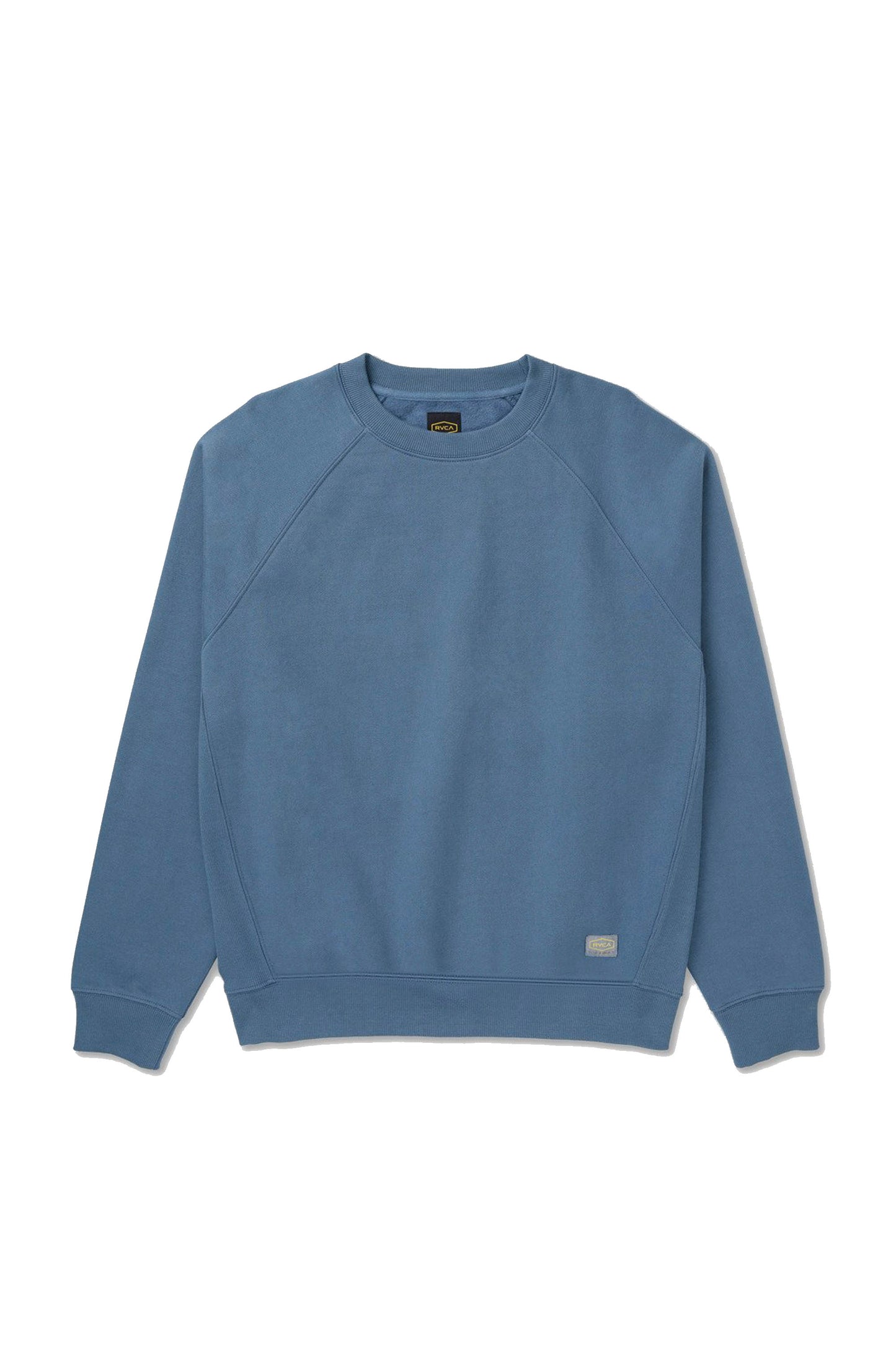 Blue Rvca Dayshift sweater in a white background 