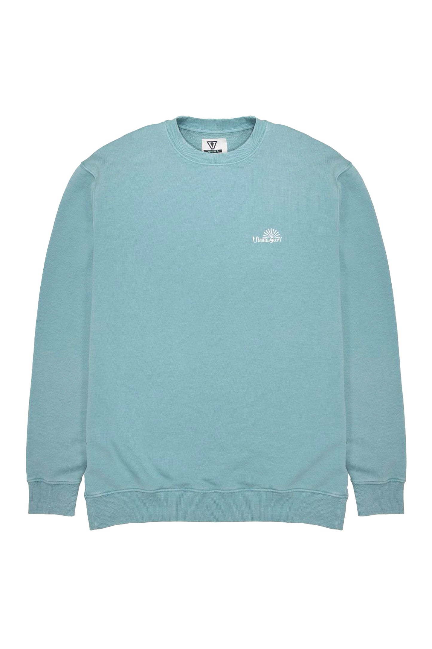 Vissla Pukas Surf Shop Sunchasers Crew Fleece Smokey Jade cozy surf layer