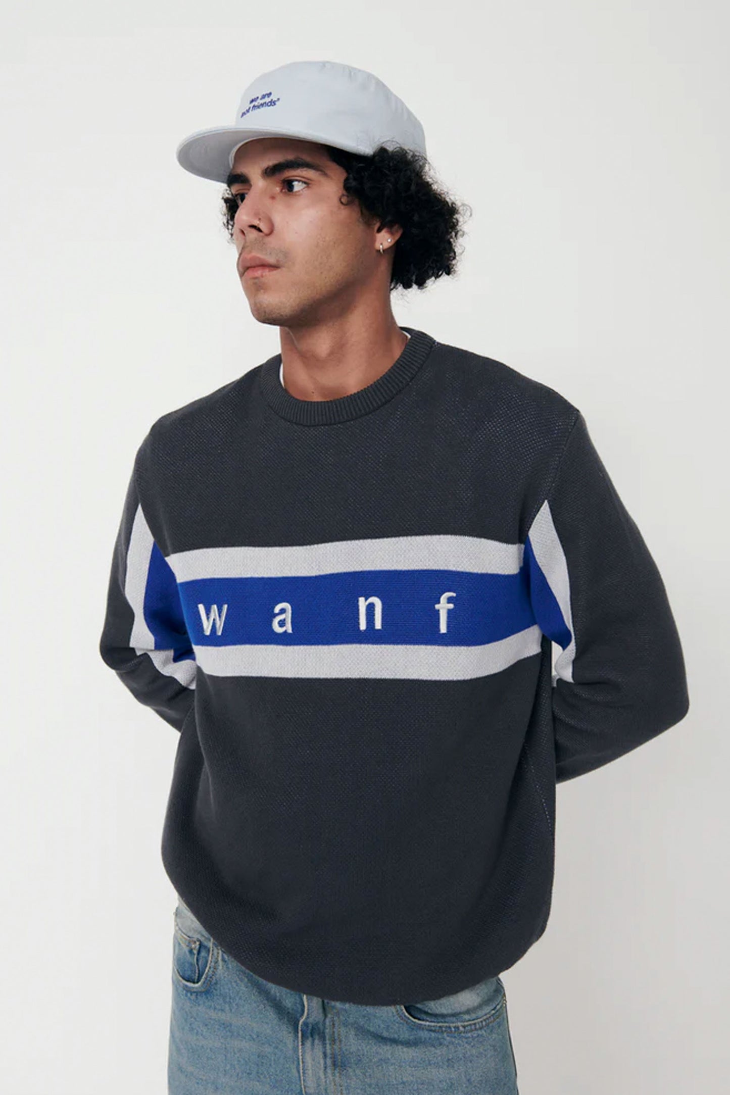 Pukas Surf Shop Man Sweat WANF Stripes Black Sweater Black