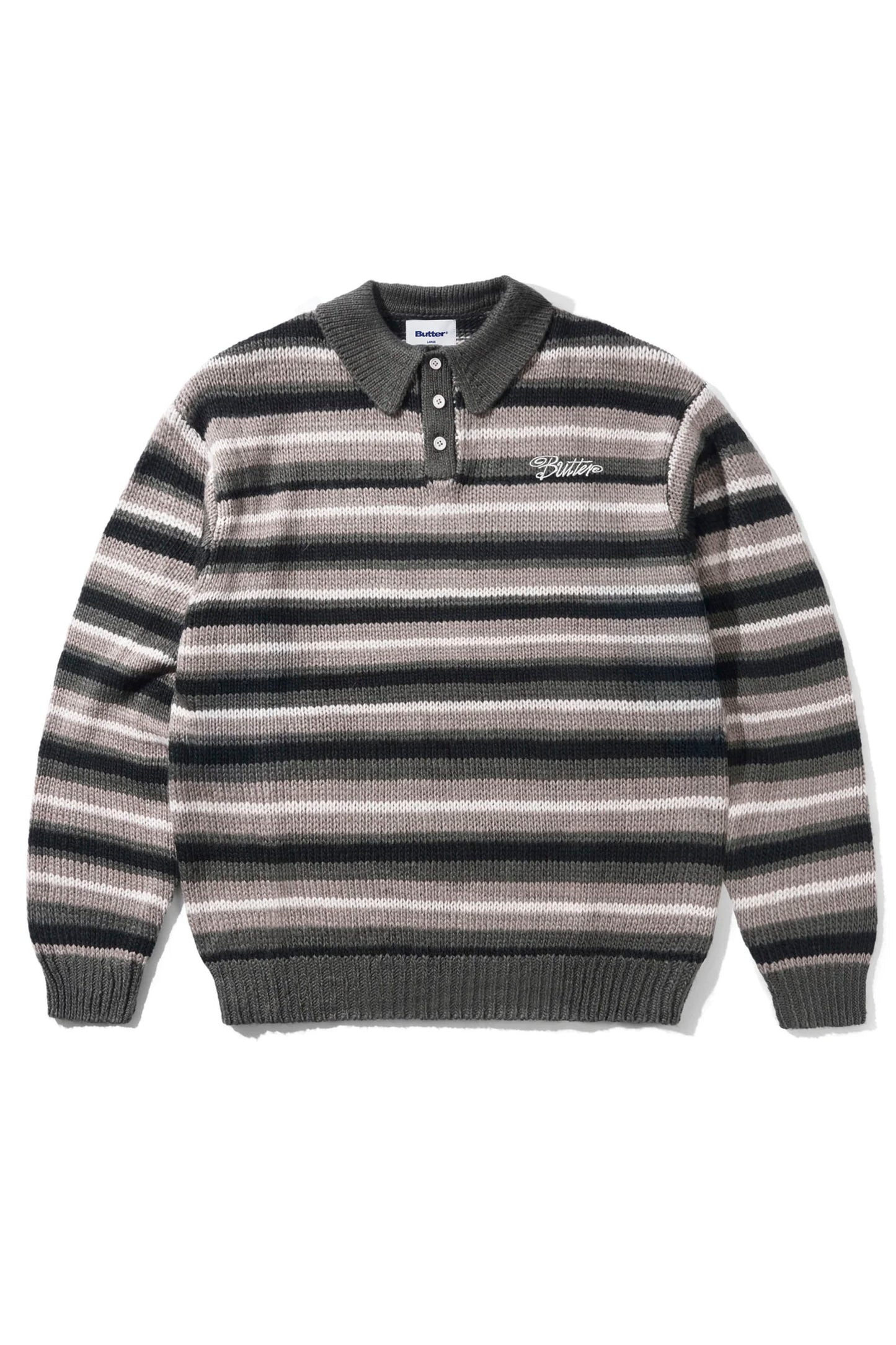 BUTTER Ombre Stripe Knit Sweater black men's gradient sweater
