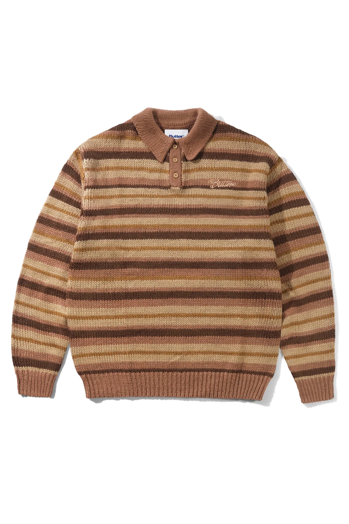 BUTTER Ombre Stripe Knit Sweater chocolate men's gradient sweater