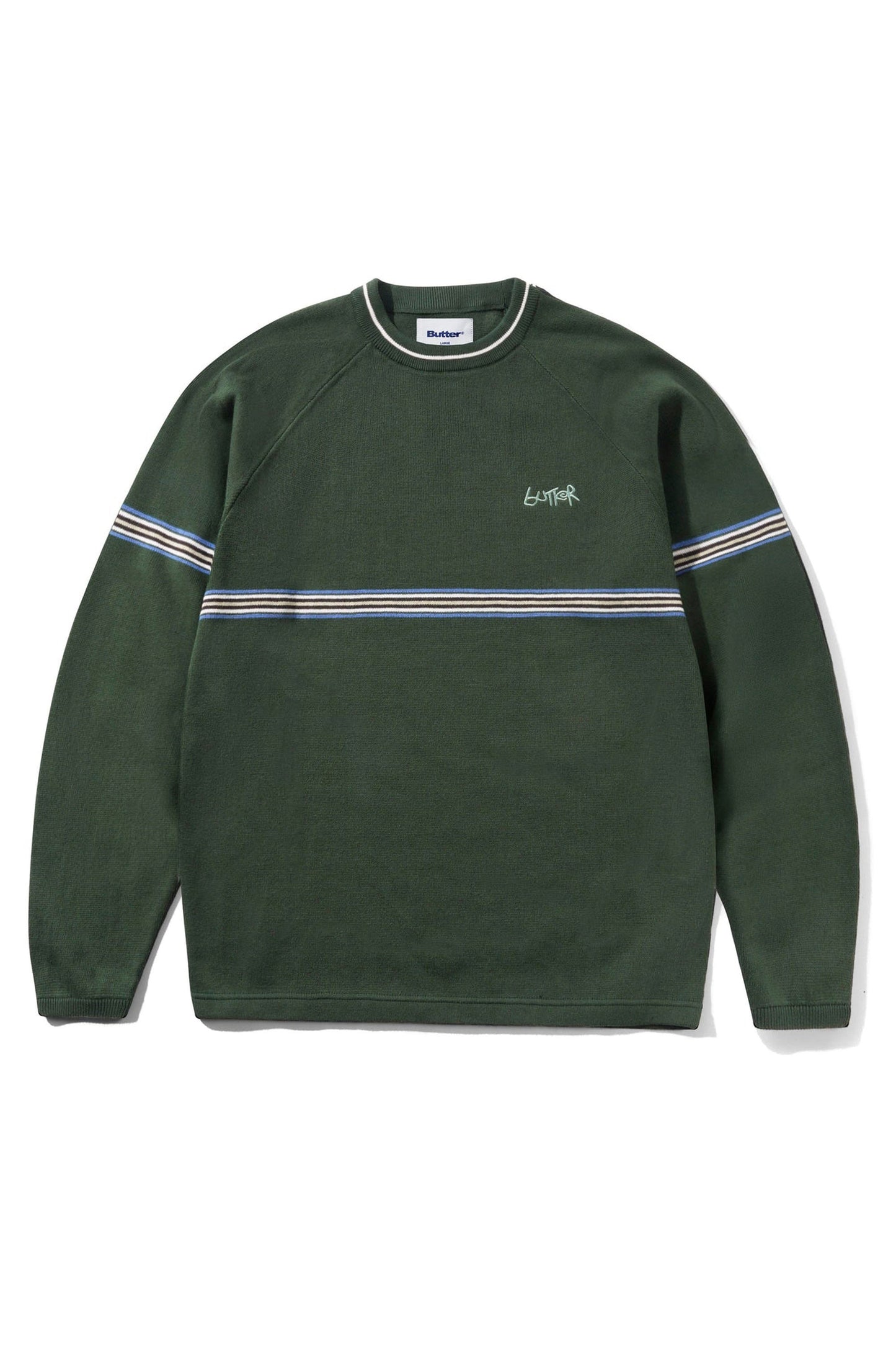 BUTTER Pier Knit Sweater moss men's cotton sweater