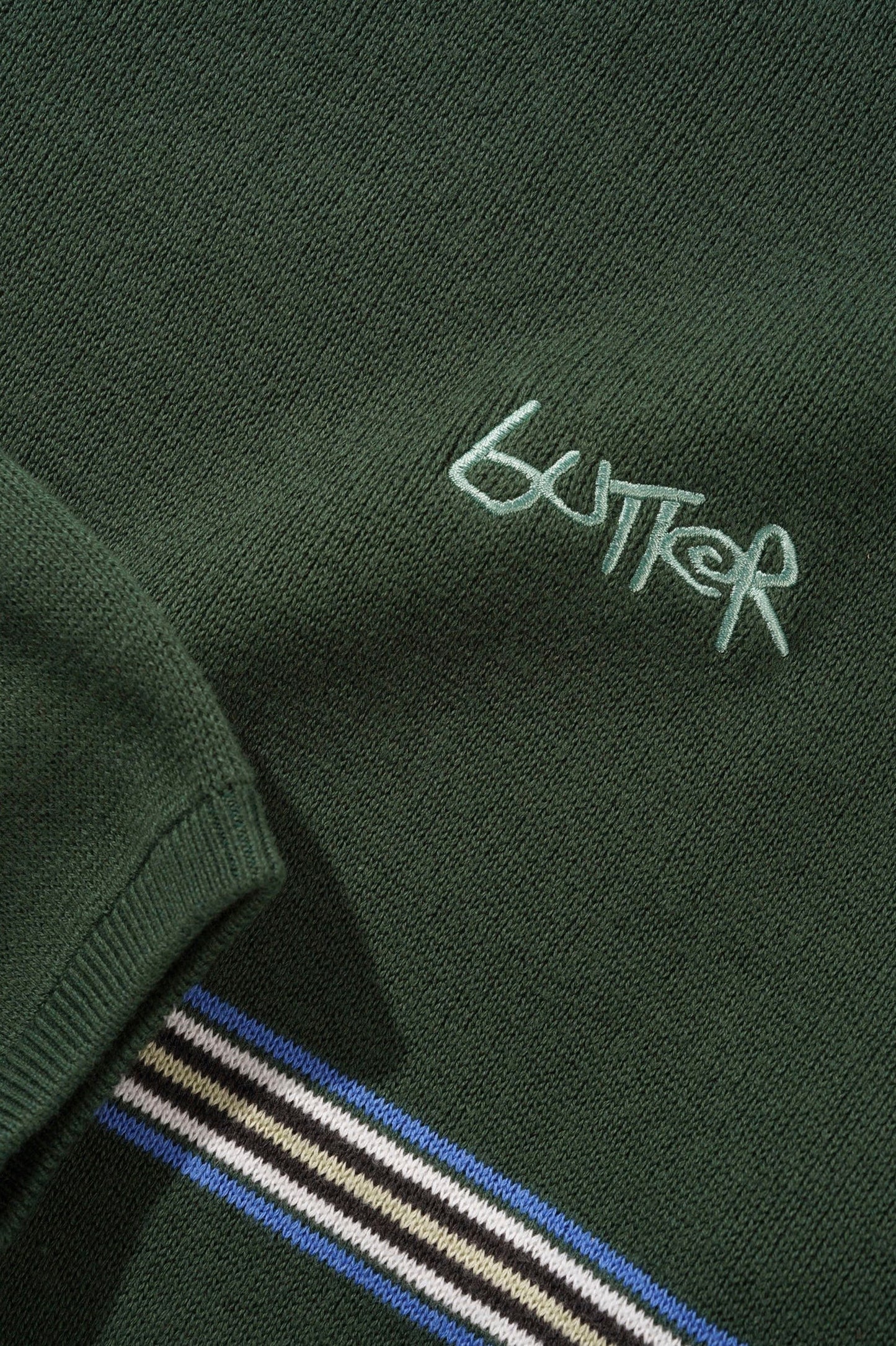 BUTTER Pier Knit Sweater moss men's cotton sweater