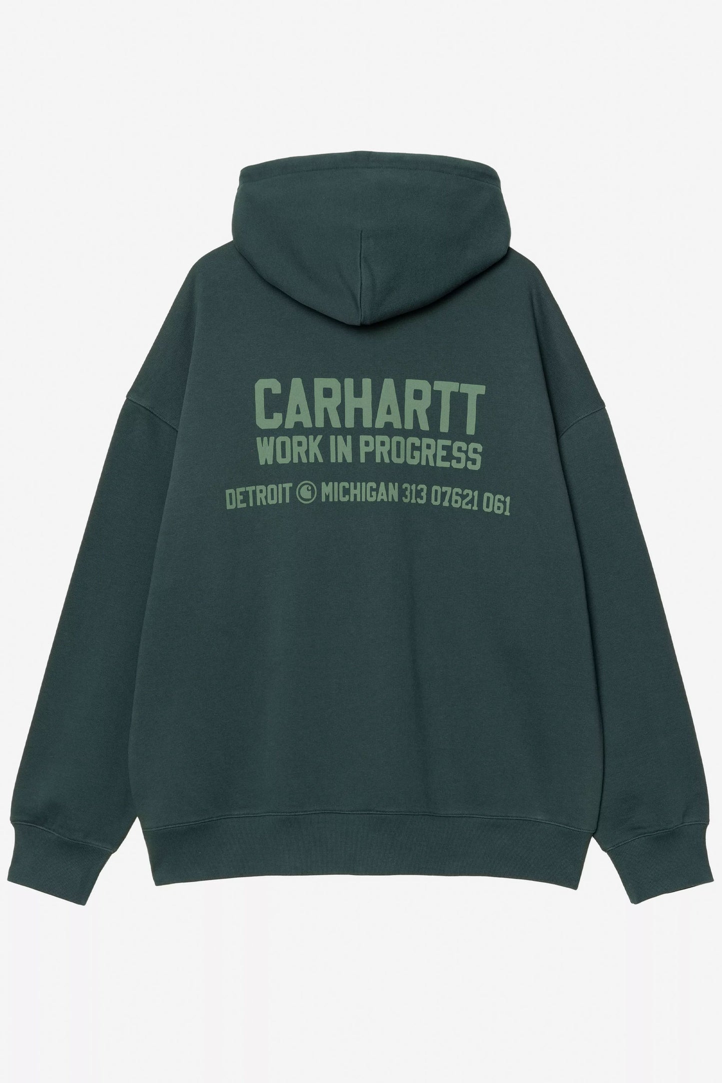 Pukas Surf Shop Carhartt WIP hooded sweatshirt in Dark Fir stone dyed