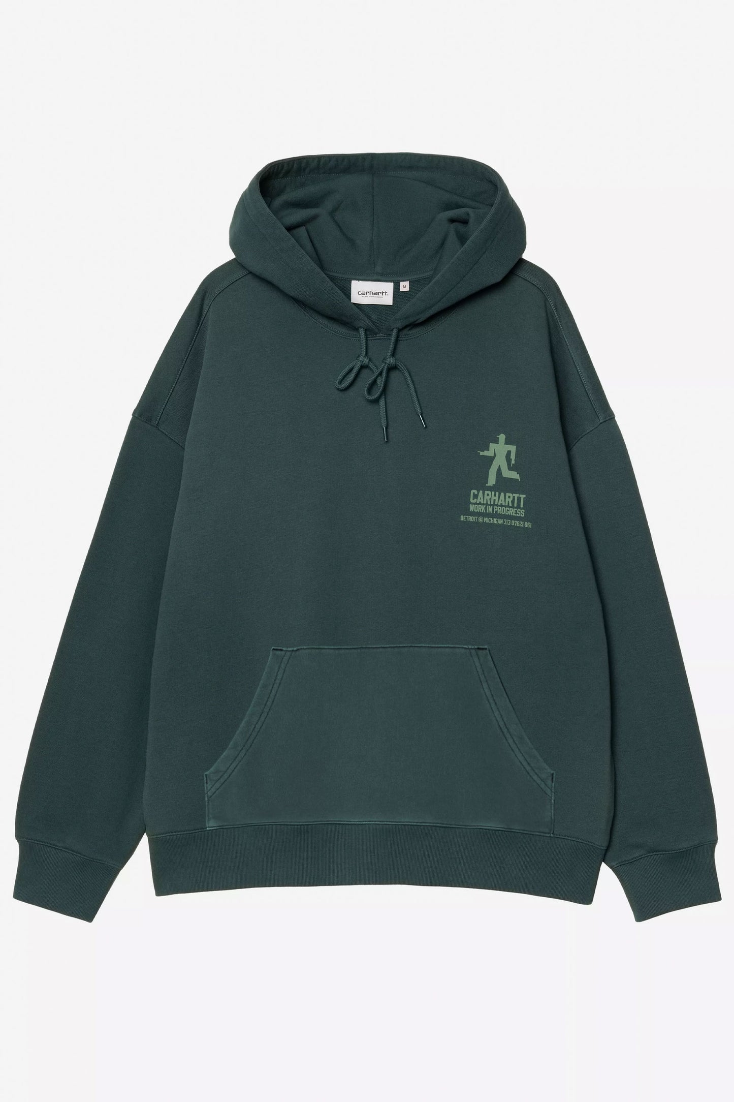 Pukas Surf Shop Carhartt WIP hooded sweatshirt in Dark Fir stone dyed