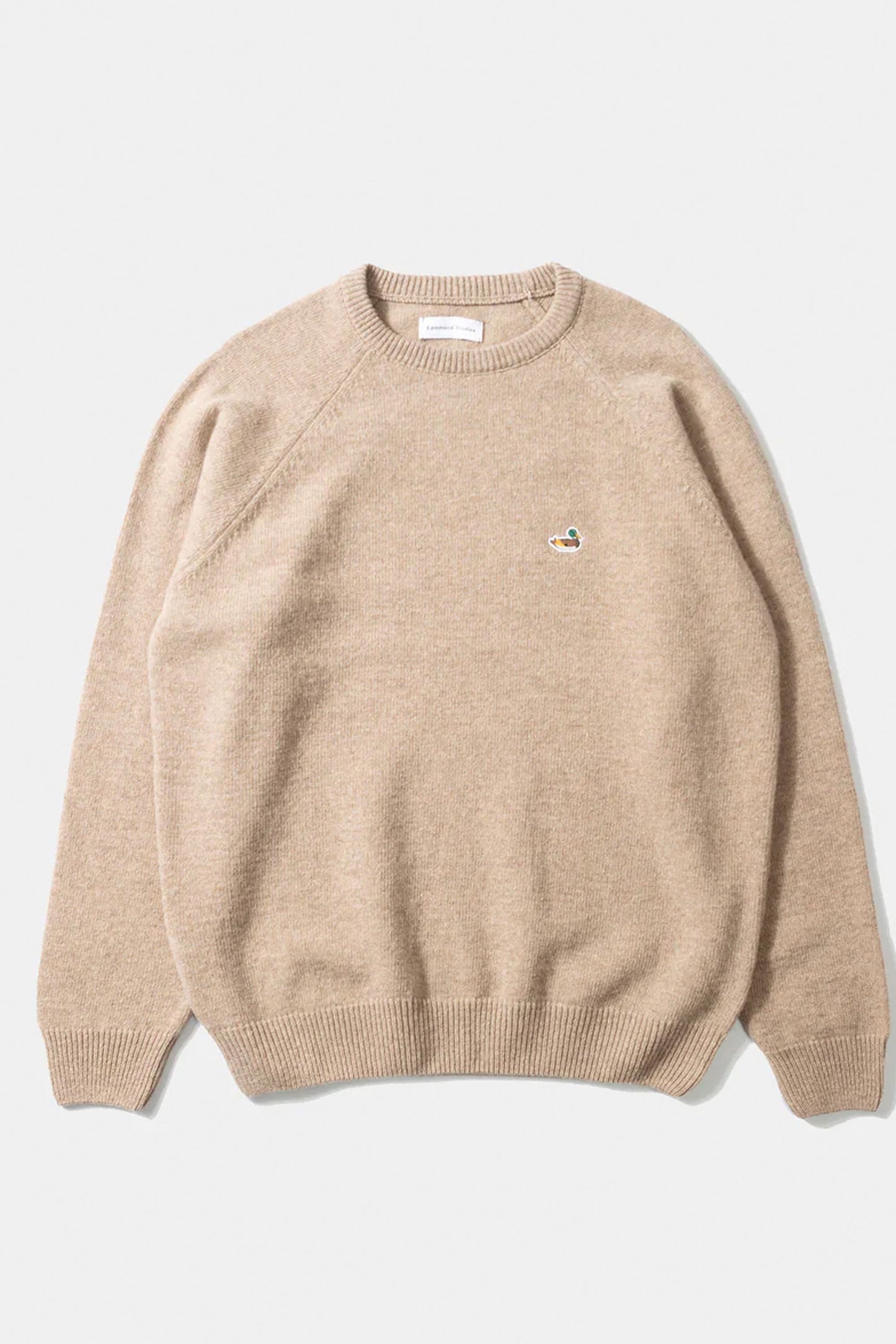 Pukas-Surf-Shop-Man-Sweater-Edmmond-Duck-Patch-Sweater-Plain-Tan-1