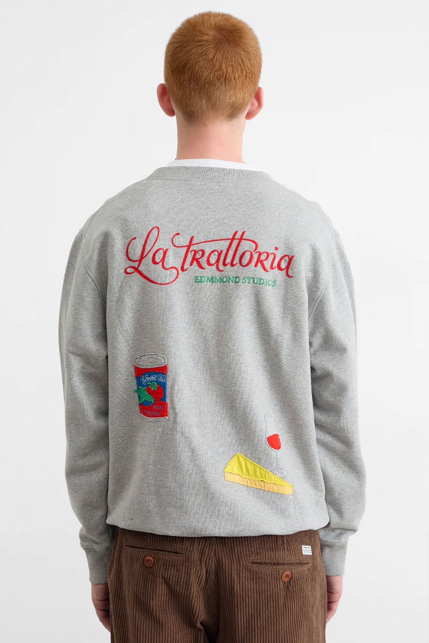 Pukas-Surf-Shop-Man-Sweater-Edmmond-La-Trattoria-Crew-Plain-Gray-Melange-1