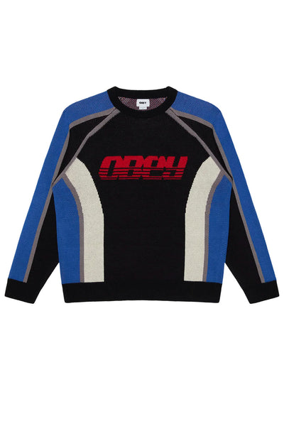 OBEY Estadio Knit Sweater Black Multi | Shop at PUKAS SURF SHOP