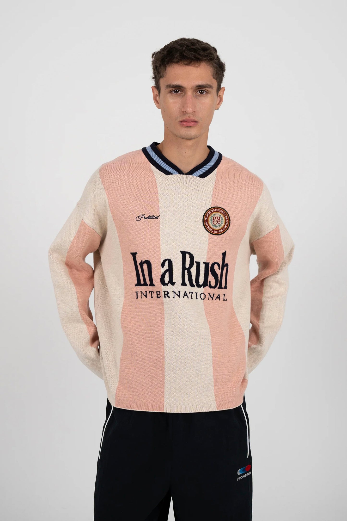 PROHIBITED rose knit trikot sweater - men's coastal lifestyle clothing at Pukas Surf Shop
