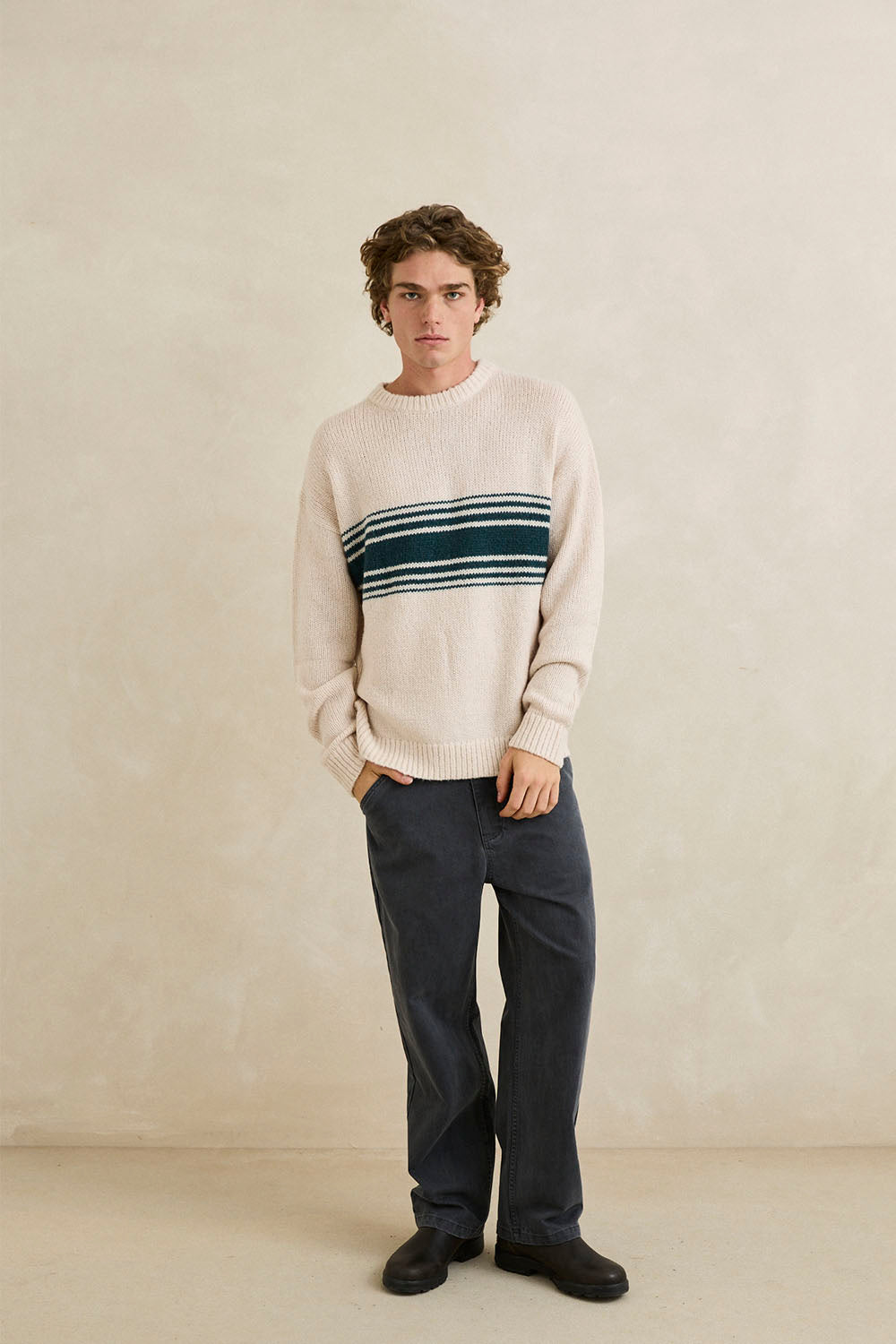 RHYTHM Strata Knit Men's Stripe Sweater | Shop at Pukas Surf Shop