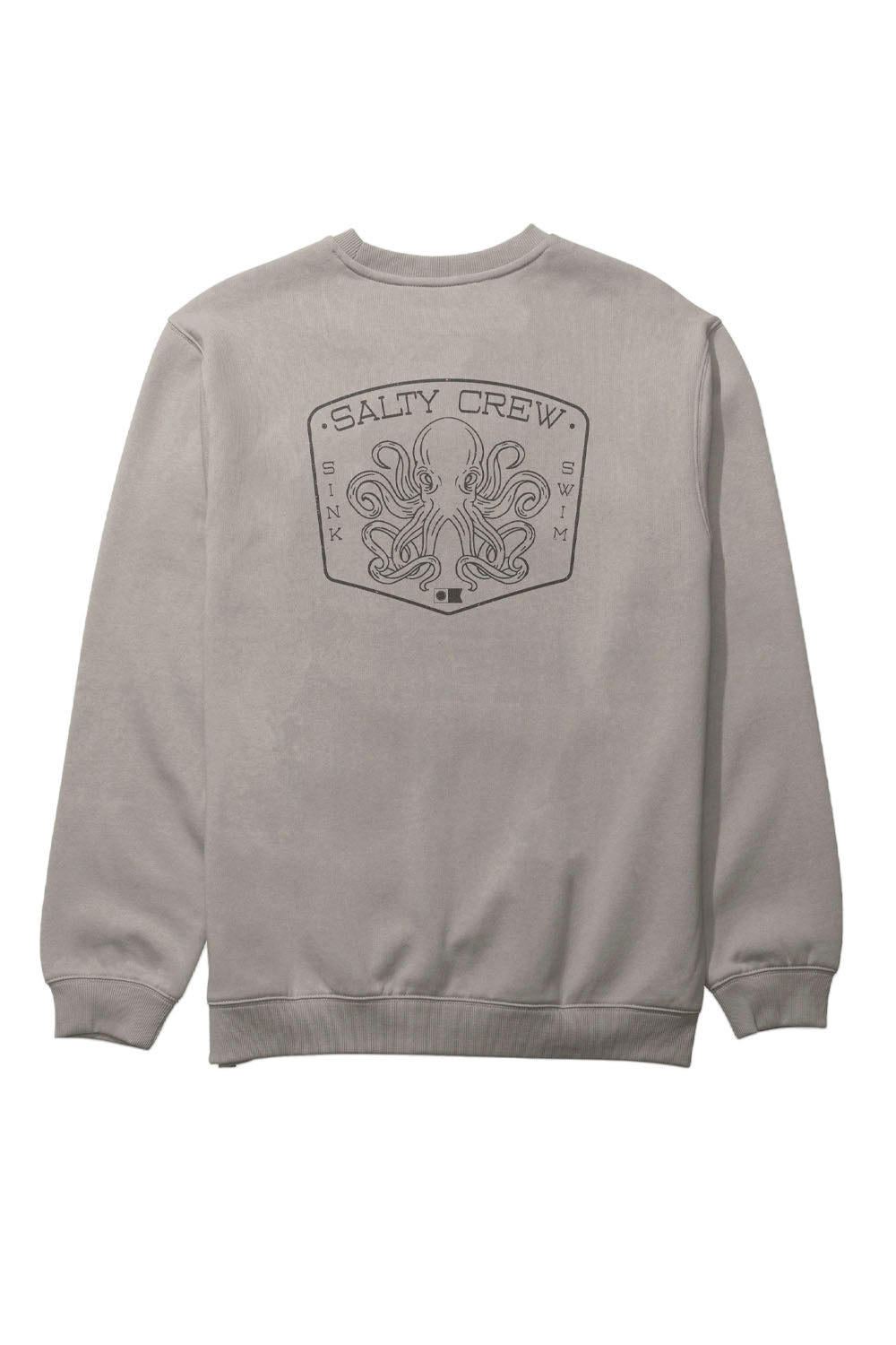 Gray sweatshirt with Salty Crew logo on a white background