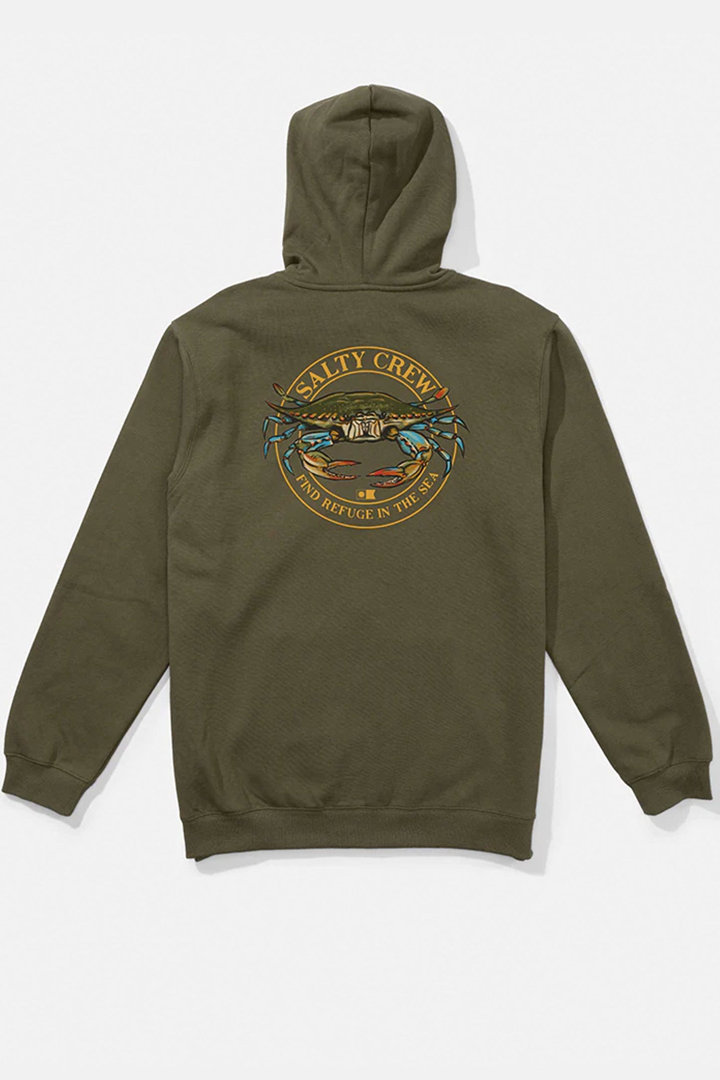 Pukas Surf Shop Salty Crew pullover fleece hoodie in Dusty Olive