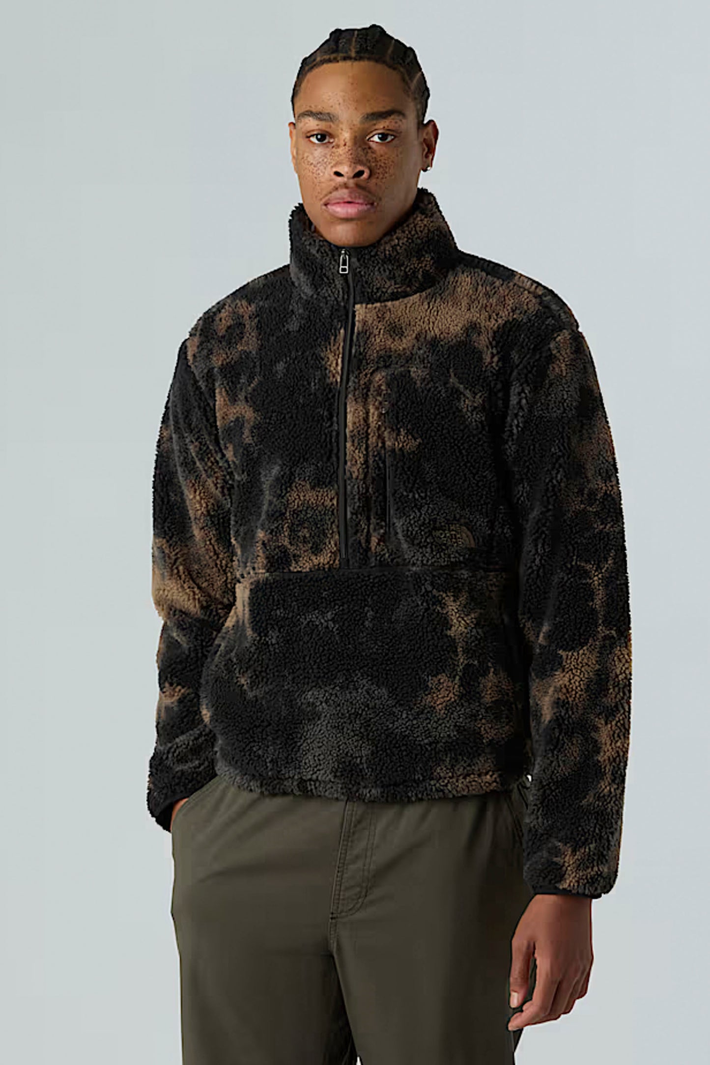 Pukas Surf Shop The North Face Men’s Extreme Pile Printed Pullover Fleece in Mocha Brown