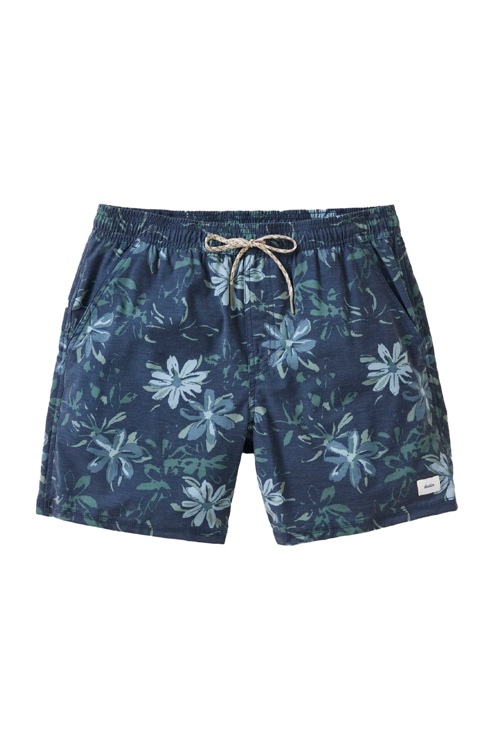 Katin Petals Volley boardshorts in Sea Storm – men's floral print swimwear with 4-way stretch