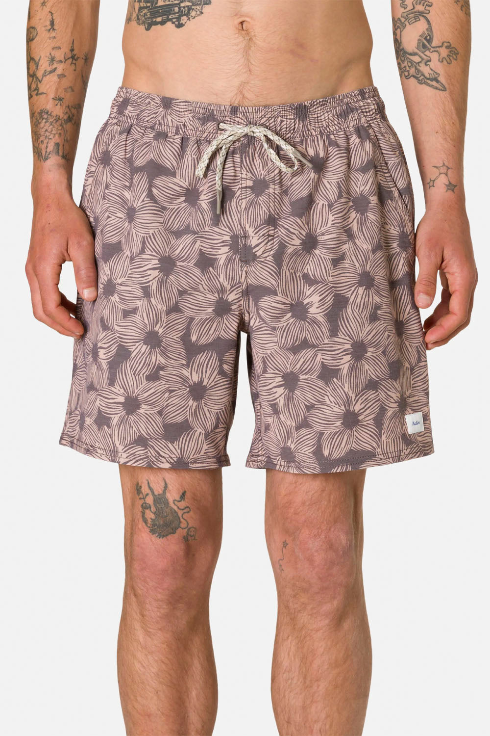Katin Thermo Volley Boardshort in Cocoa – front view, men's surf boardshort at Pukas Surf Shop