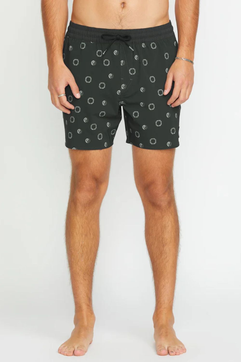 VOLCOM Lido Print Trunk 16 squadron green men's boardshort – printed surf lifestyle summer swimwear


