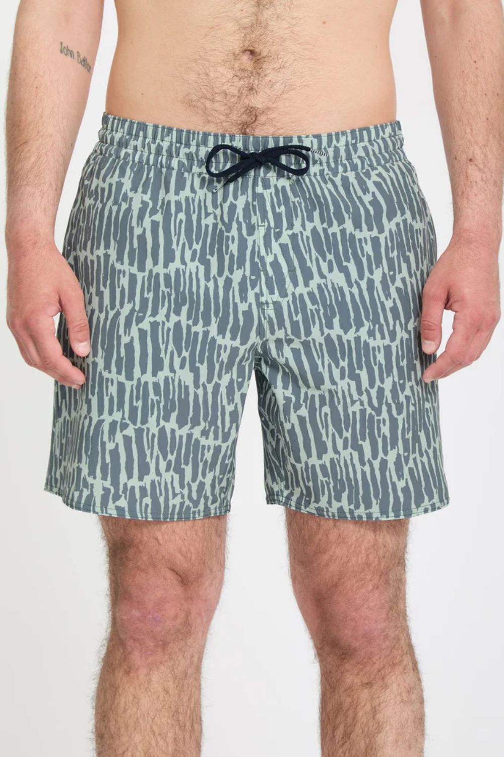 VOLCOM Melange Trunk 17 tradewinds blue men's boardshort – textured surf lifestyle summer swimwear

