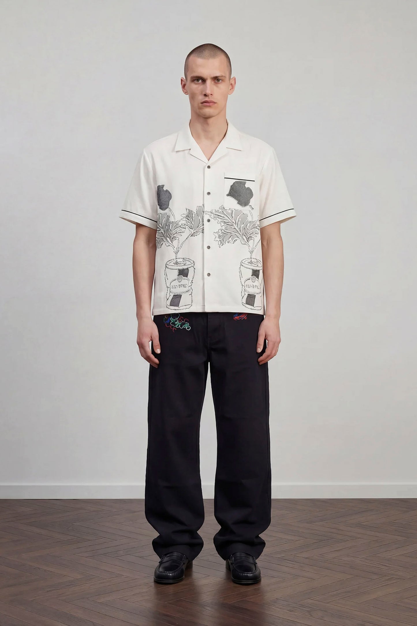 Pas de Mer Lattina shirt in off white for men
