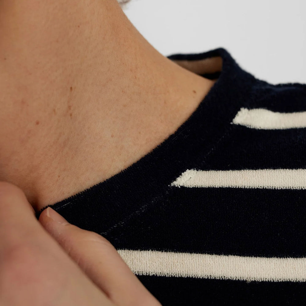 
                      
                        Pukas Surf Shop Man Tee Anerkjendt Akkikki Frotte Stripe Tee Sky Captain
                      
                    