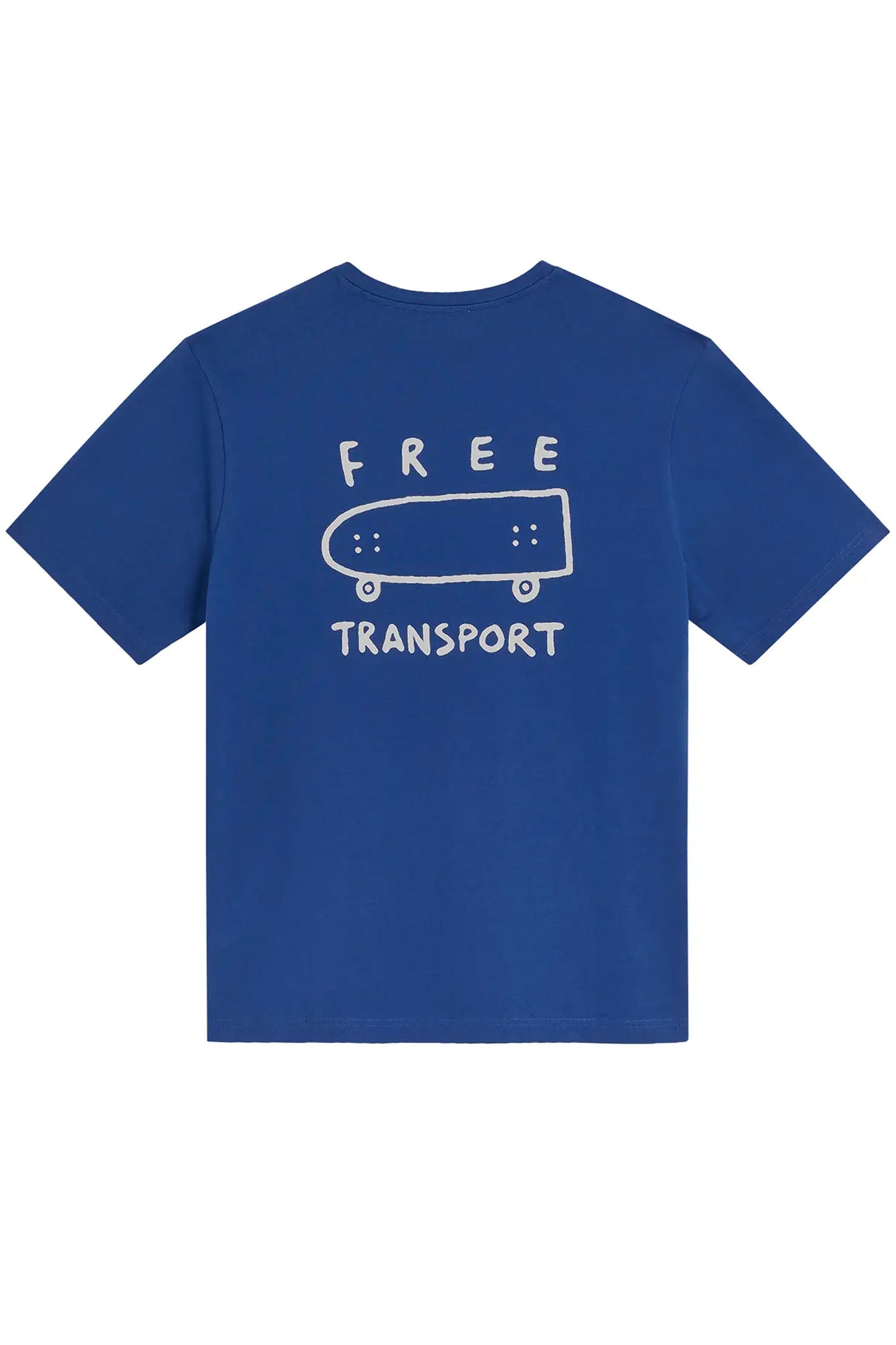 Bask In The Sun Free Tee in Cobalt – organic cotton jersey men's tee, back view | Pukas Surf Shop