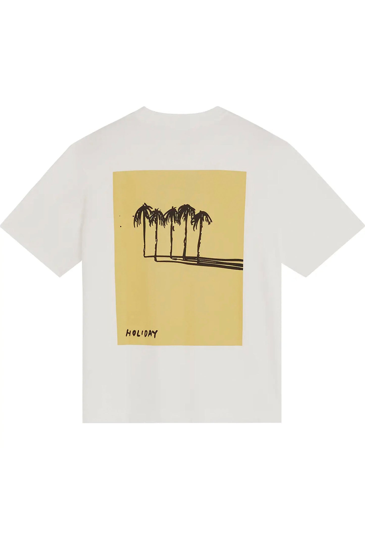 BASK IN THE SUN Holiday Tee Pollen – Relaxed fit organic cotton tee with Paul McNeil artwork print, back view