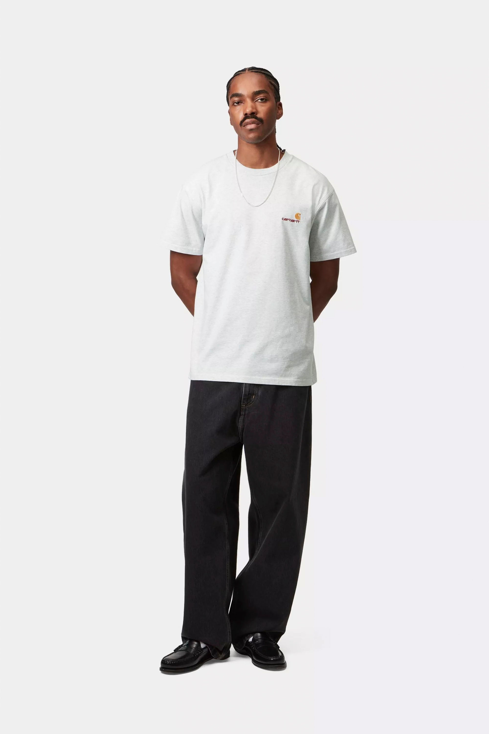 Carhartt WIP American Script T-Shirt Ash Heather | PUKAS SURF SHOP