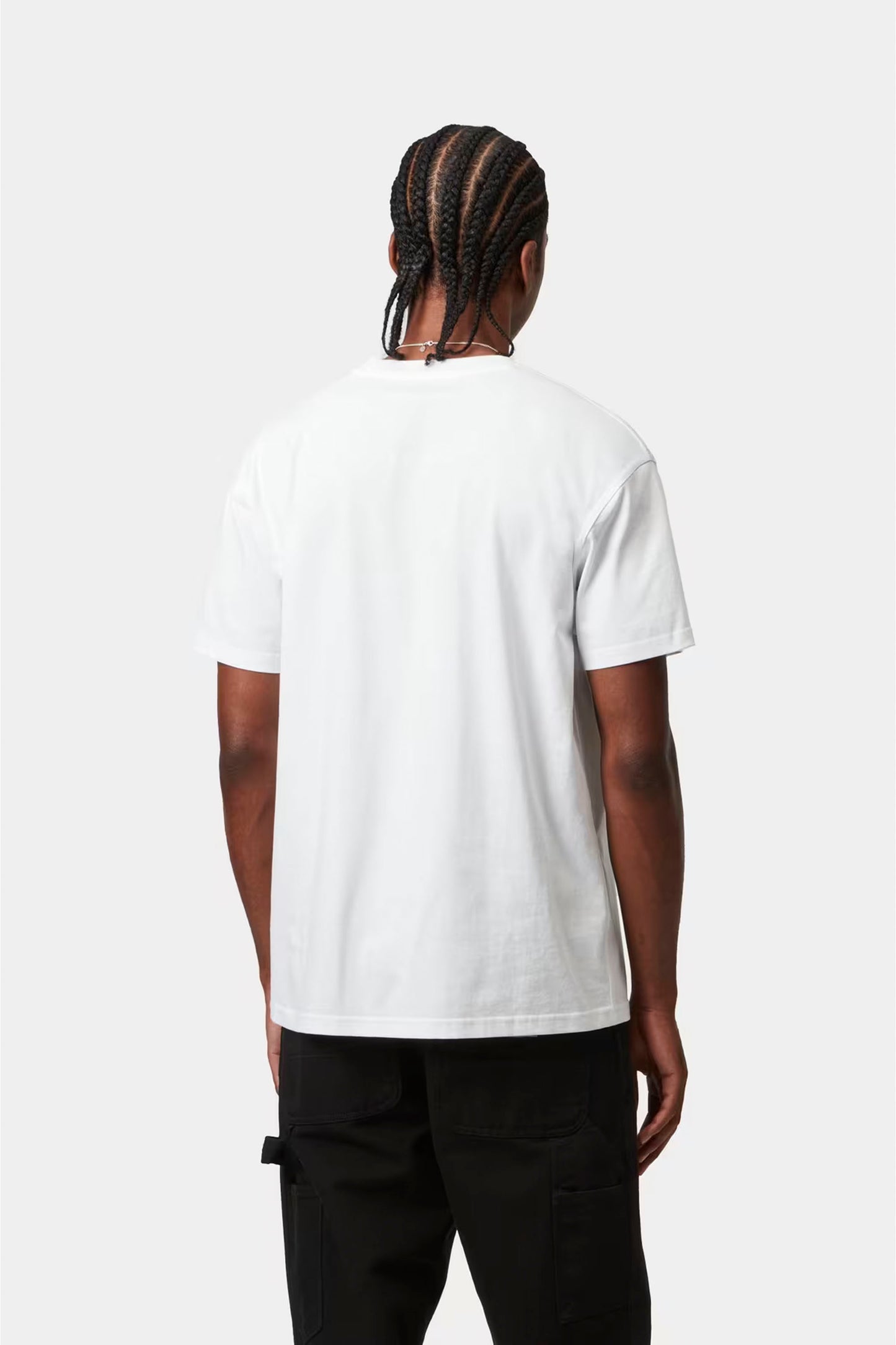 Carhartt WIP American Script T-Shirt men's organic cotton tee back view in White colorway
