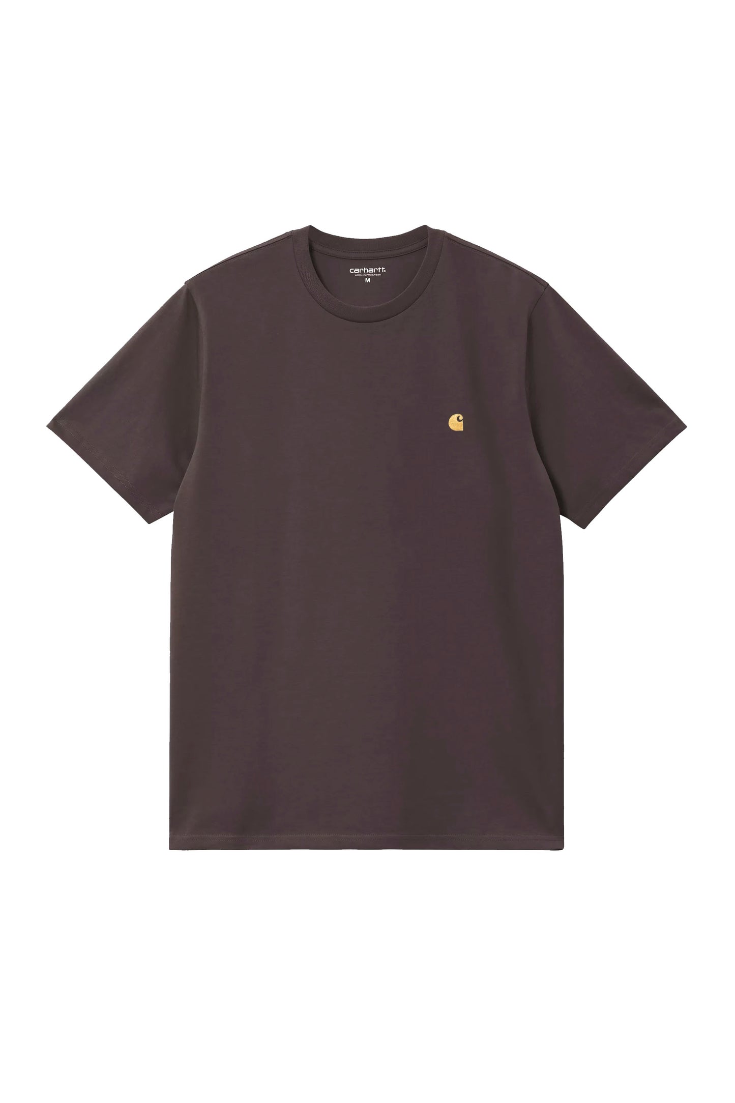 Carhartt WIP Chase T-Shirt in Shale - front view showing embroidered C Logo and loose fit