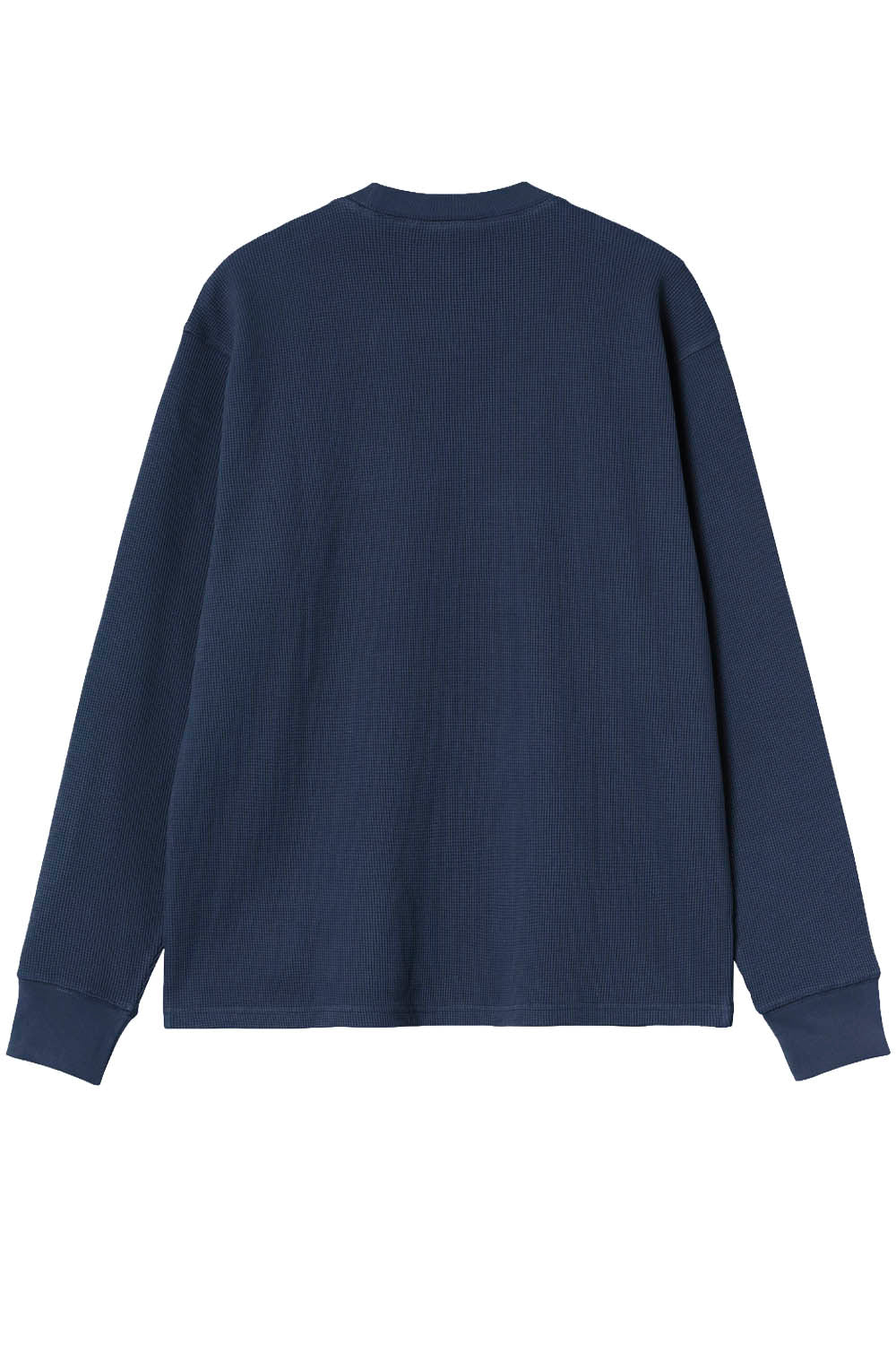 Navy blue long-sleeve shirt on a white background
