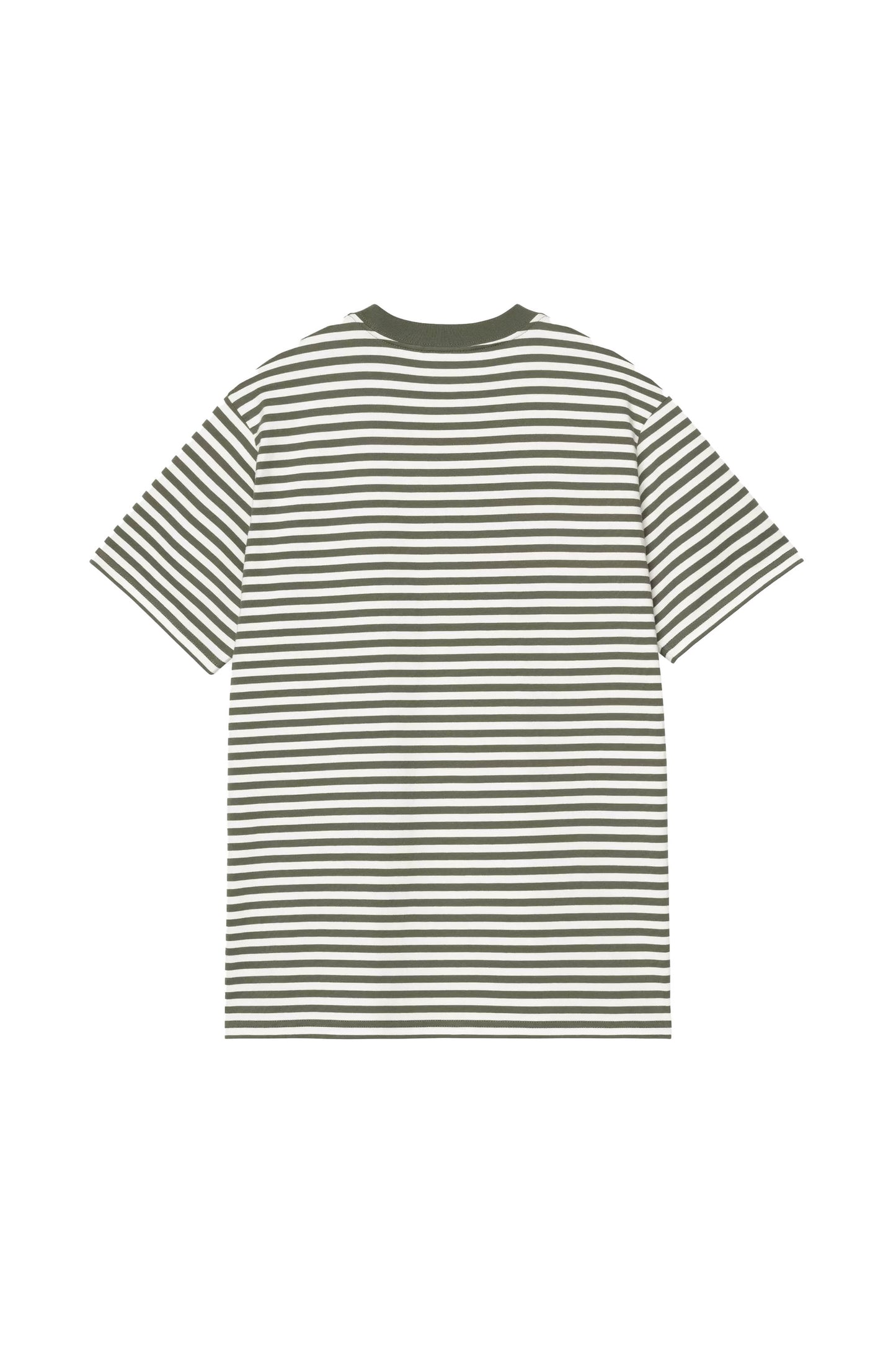 Carhartt WIP Ezra Pocket T-Shirt in leaf stripe pattern - back view showing all-over striped design