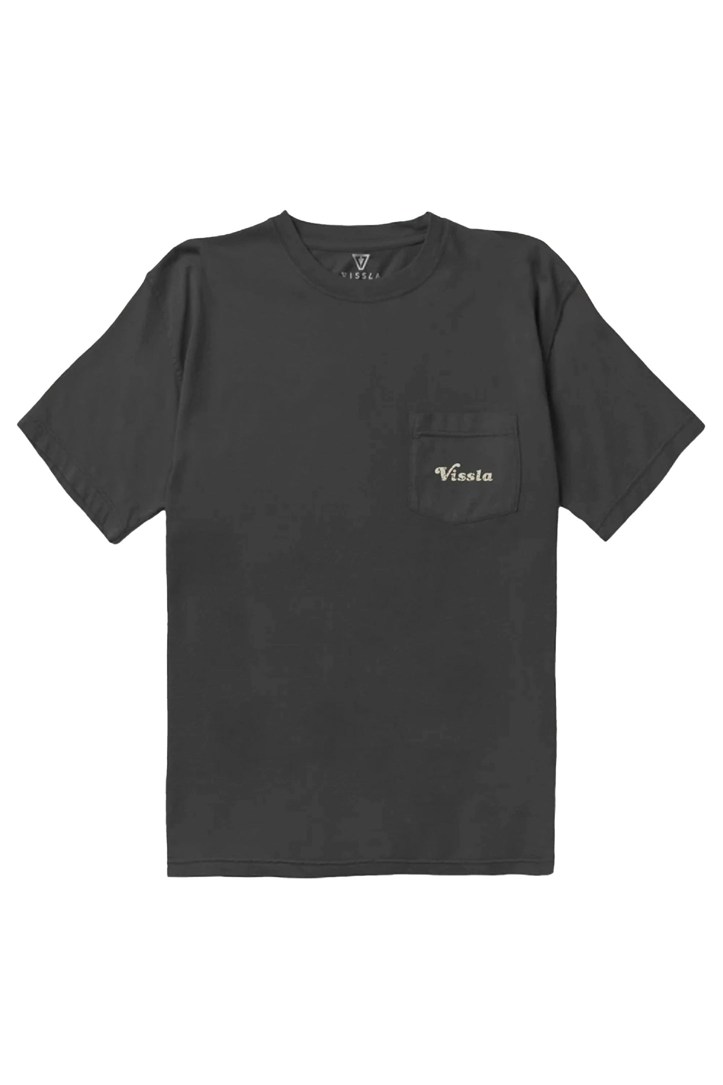 Vissla Pukas Surf Shop Caught Inside Premium Organic Pkt Tee Phantom organic pocket graphic tee