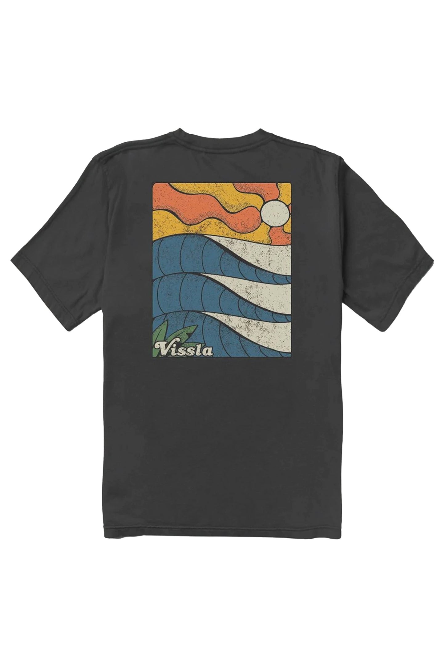 Vissla Pukas Surf Shop Caught Inside Premium Organic Pkt Tee Phantom organic pocket graphic tee