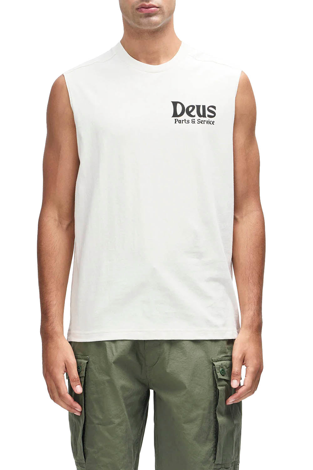 Deus Knucklebones Muscle Tank Dirty White – front view