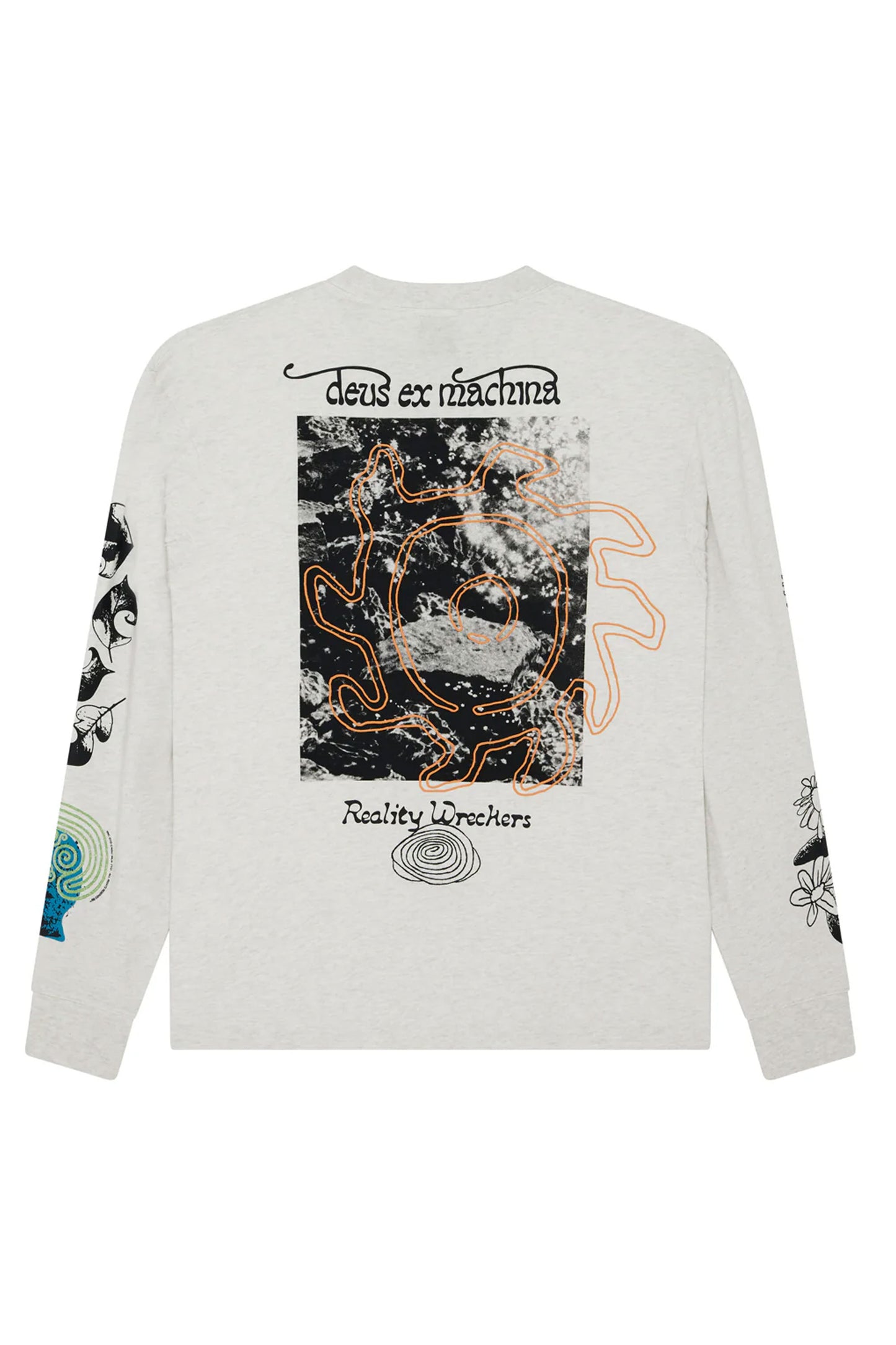 Pukas Surf Shop Man Tee Deus Migration Long Sleeve Light Grey Marle