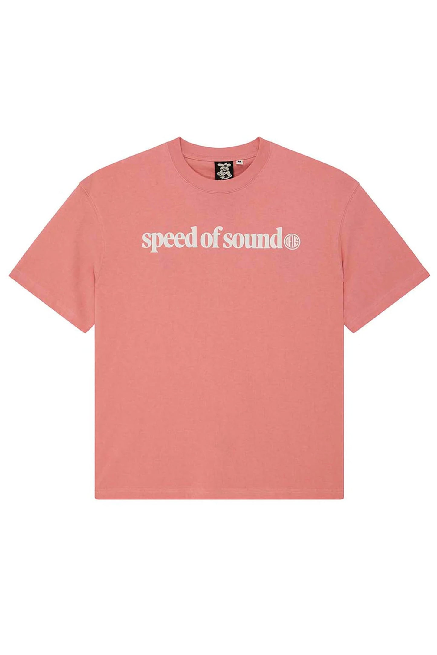 Deus Velocity tee in lobster bisque pink for men - moto inspired apparel at Pukas Surf Shop
