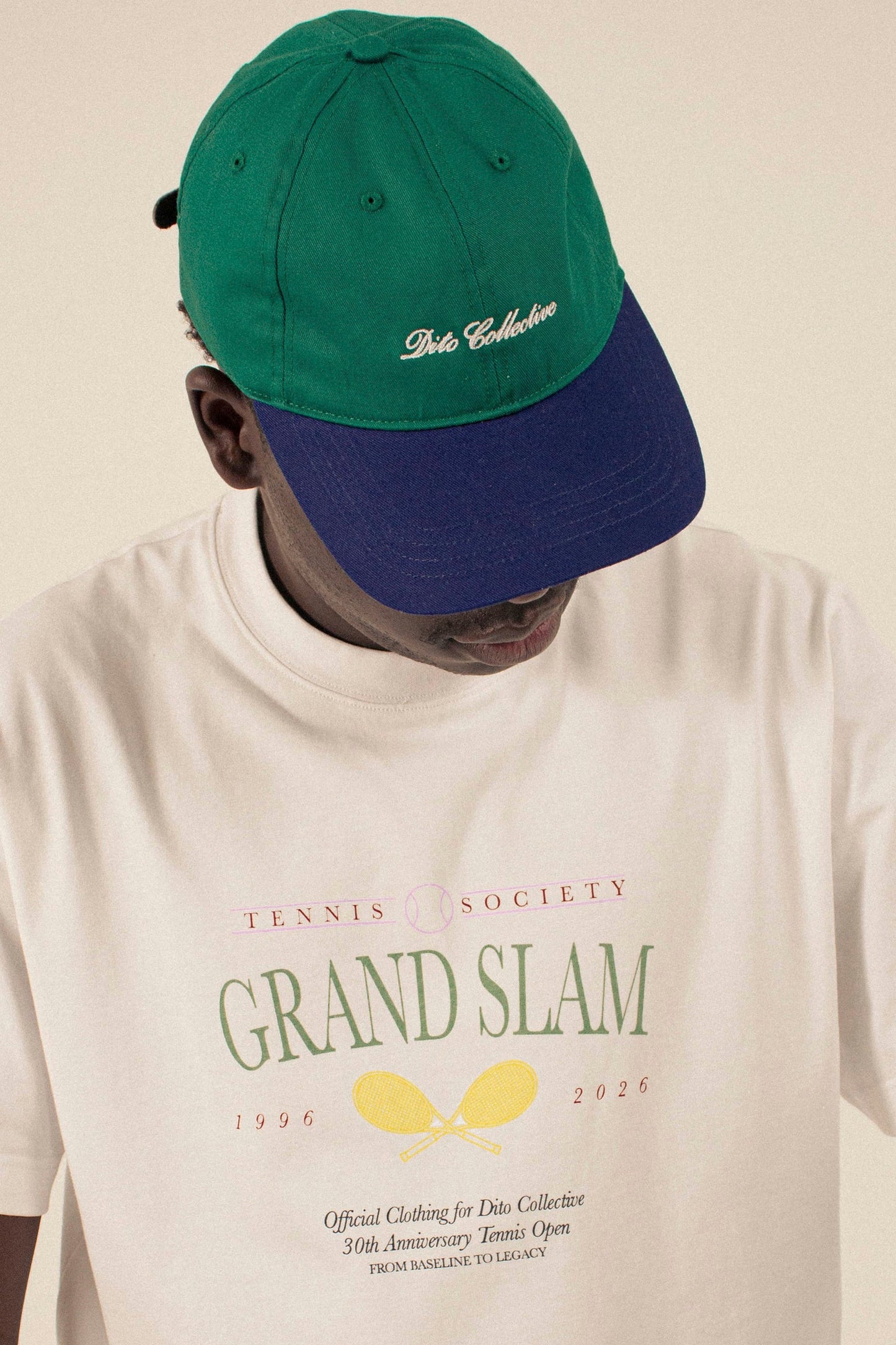 Dito Collective Grand Slam Tee White – men's graphic surf tee at Pukas Surf Shop