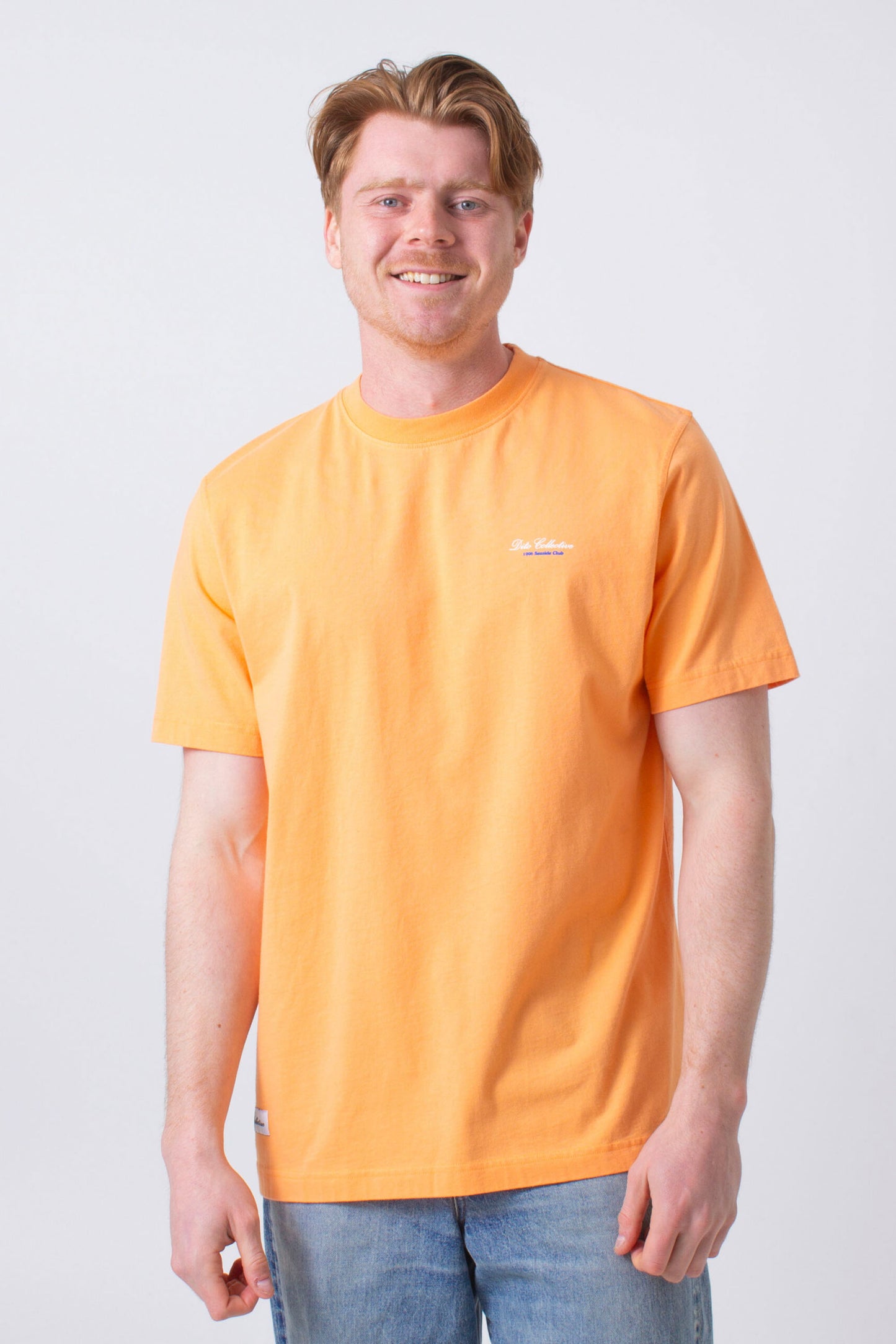 Dito Collective Sun Umbrella Tee Orange – men's graphic surf tee at Pukas Surf Shop
