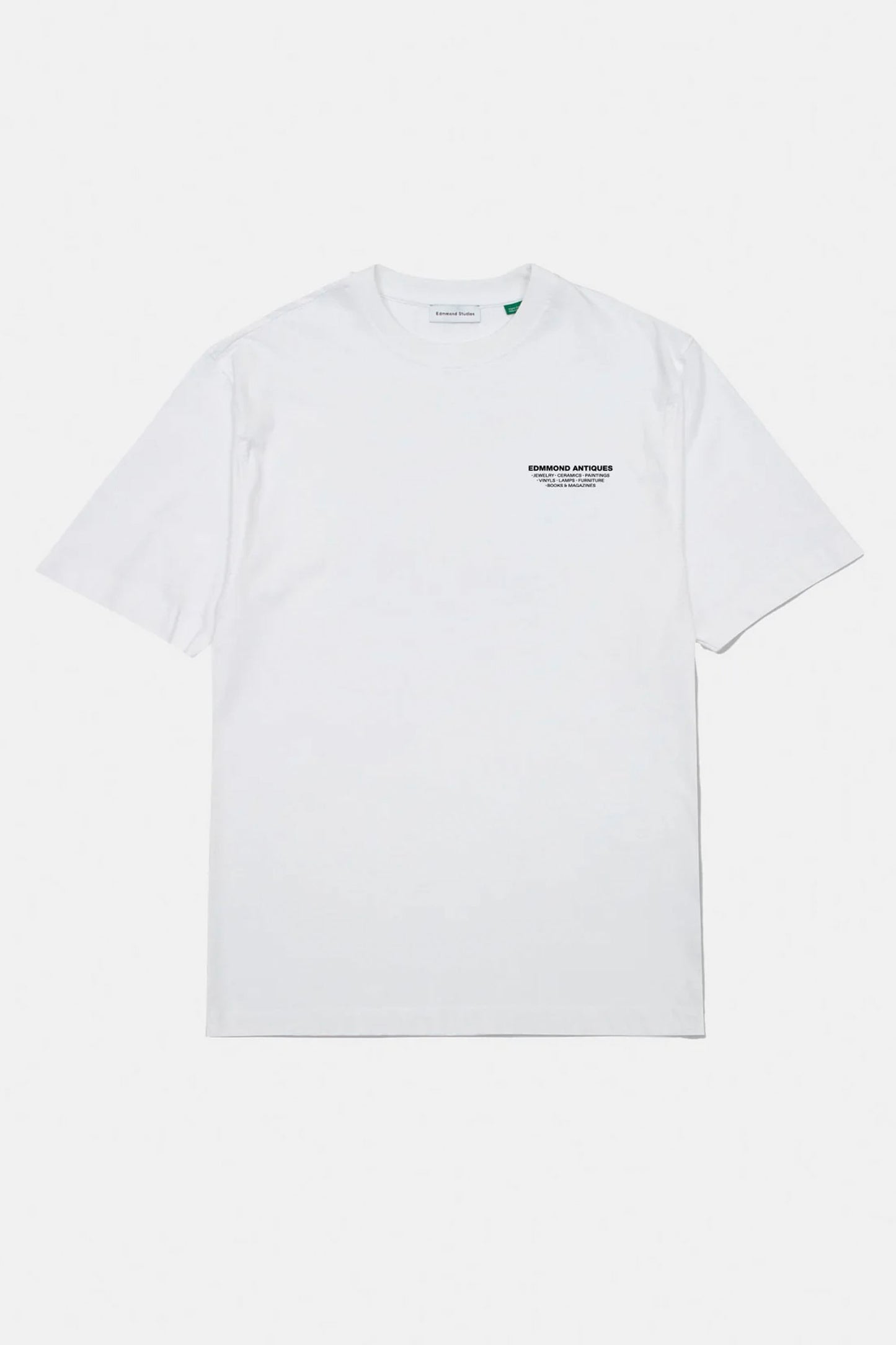 Edmmond Antiques Tee in plain white — men's vintage graphic tee at Pukas Surf Shop
