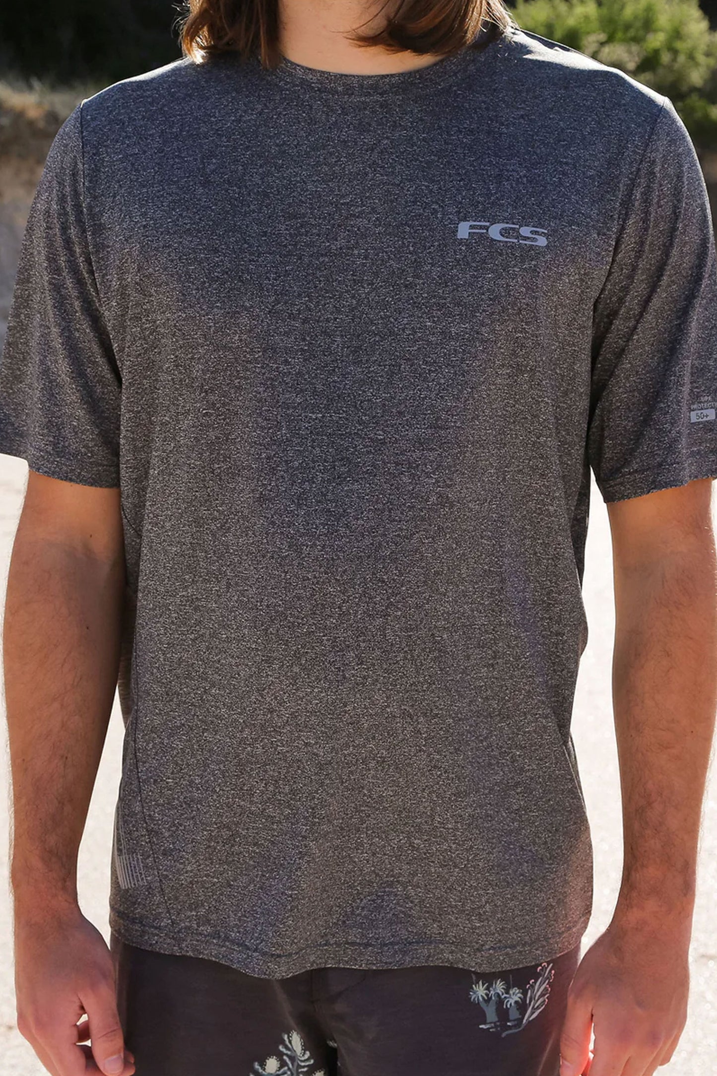 Pukas Surf Shop Man Tee FCS Uv Surf Heather Grey