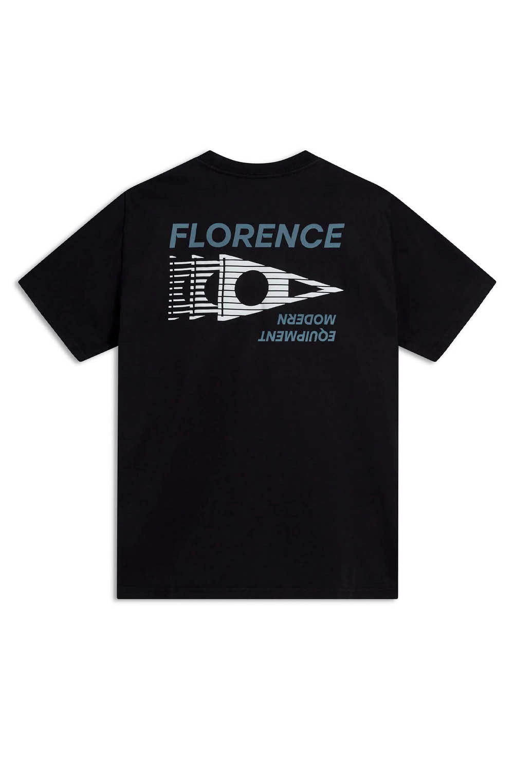 Florence Marine X Doppler T-Shirt Black – back view, Florence Burgee Flag left chest graphic